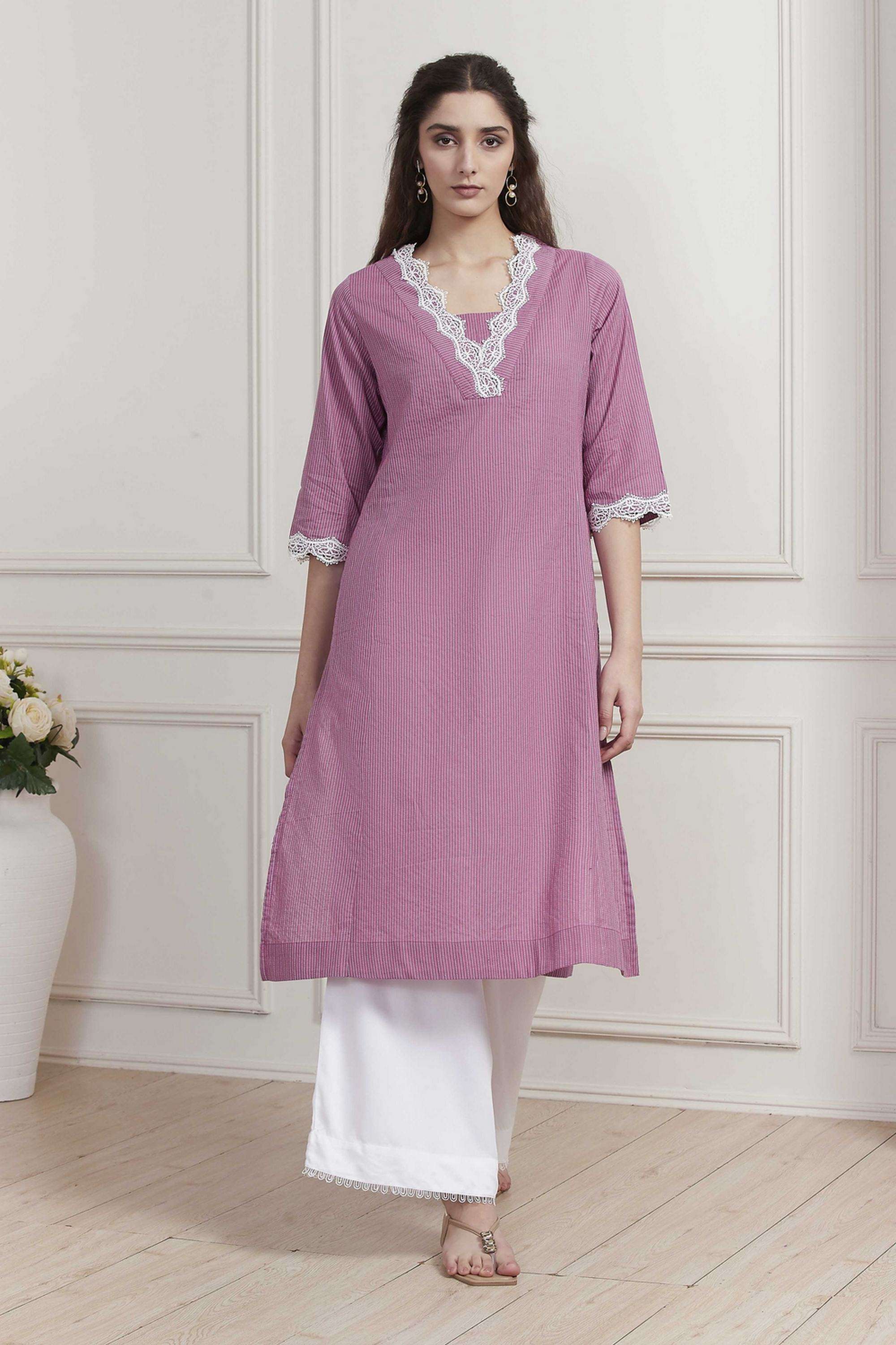Printed-Cotton-V-Neck-Women-Kurta