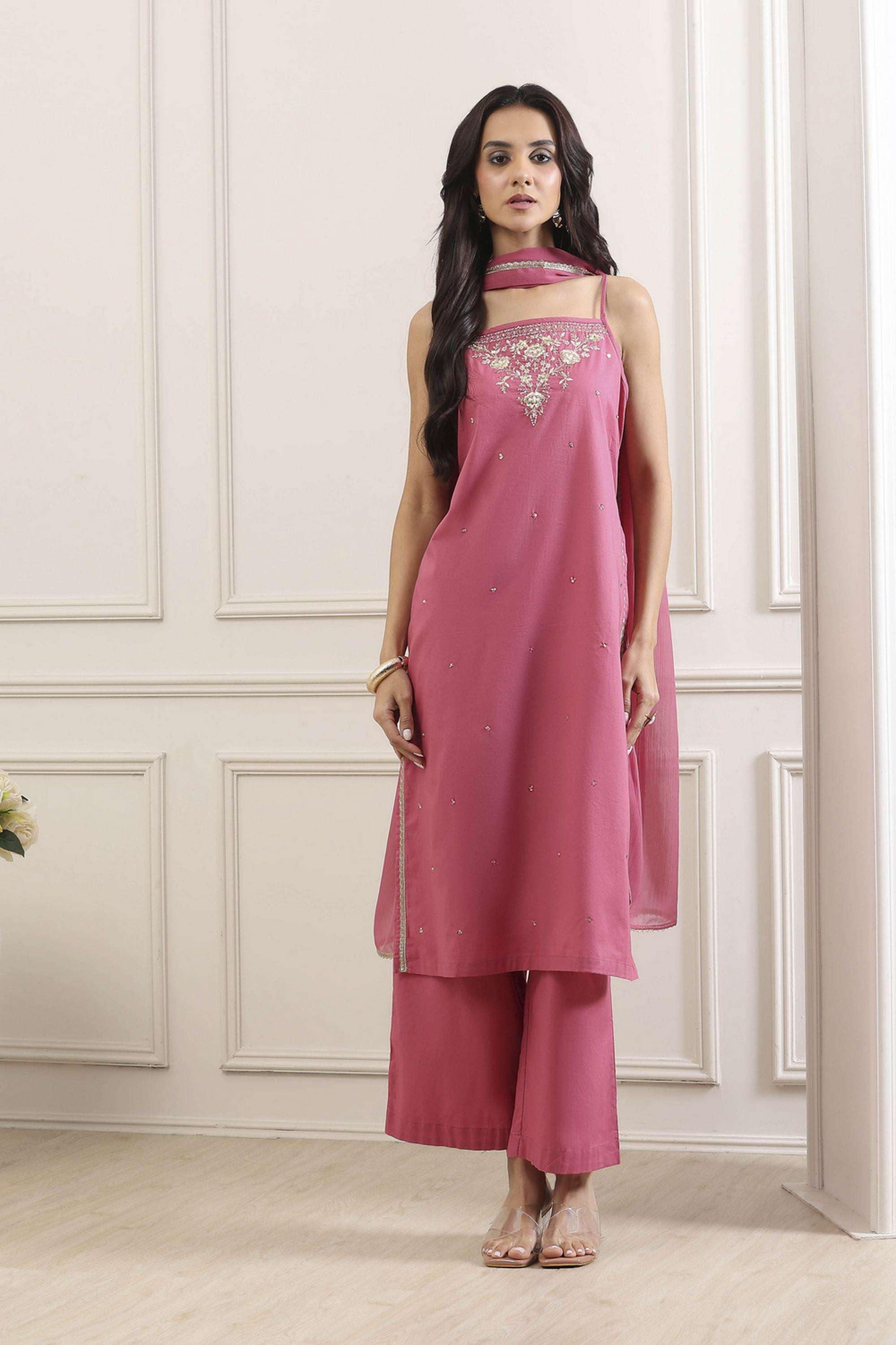Embroidered-Cotton-Square-Neck-Women-Kurta-with-Palazzo-and-Dupatta