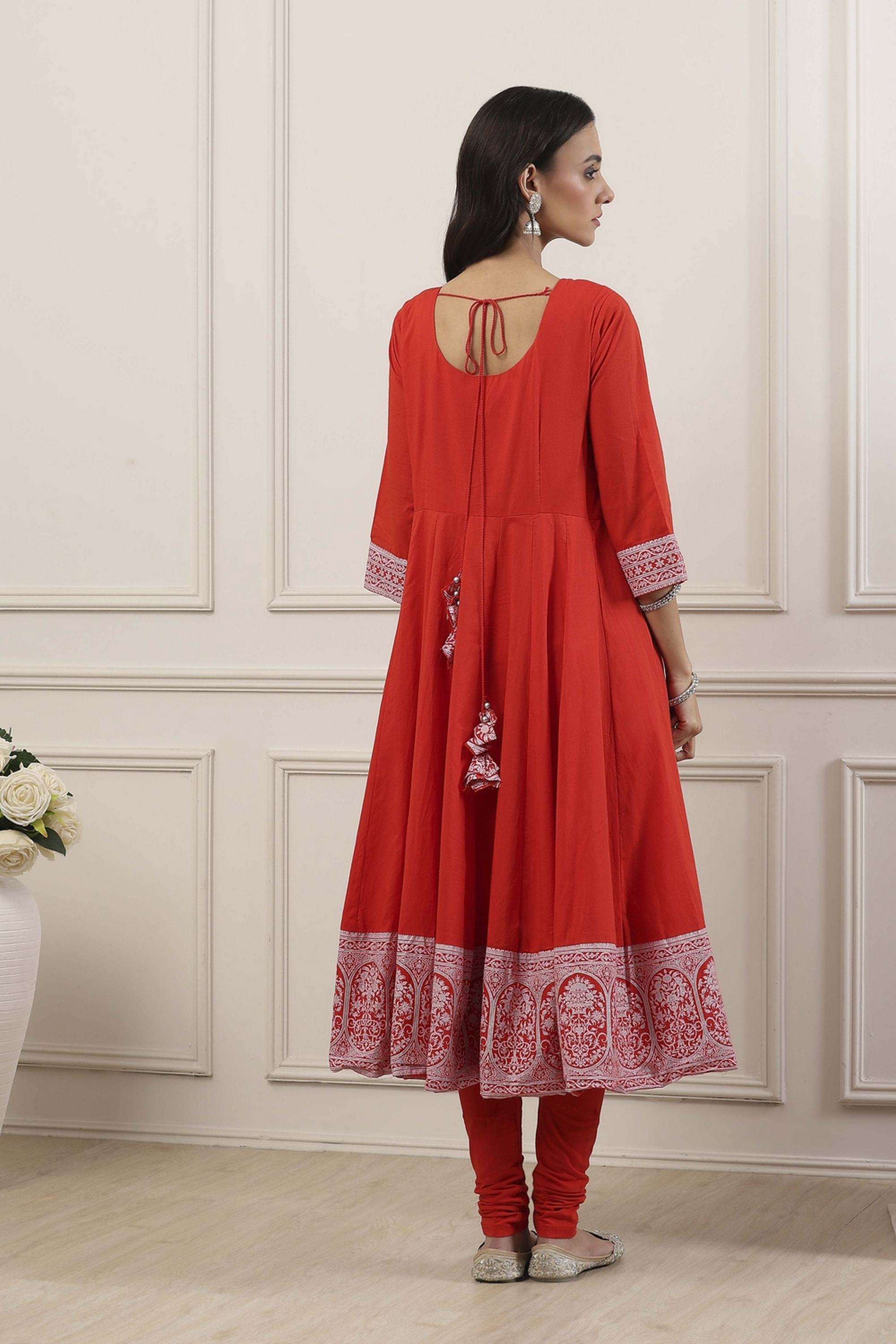 Embroidered-Cotton-Round-Neck-Women-Kurta-with-Leggings-and-Dupatta