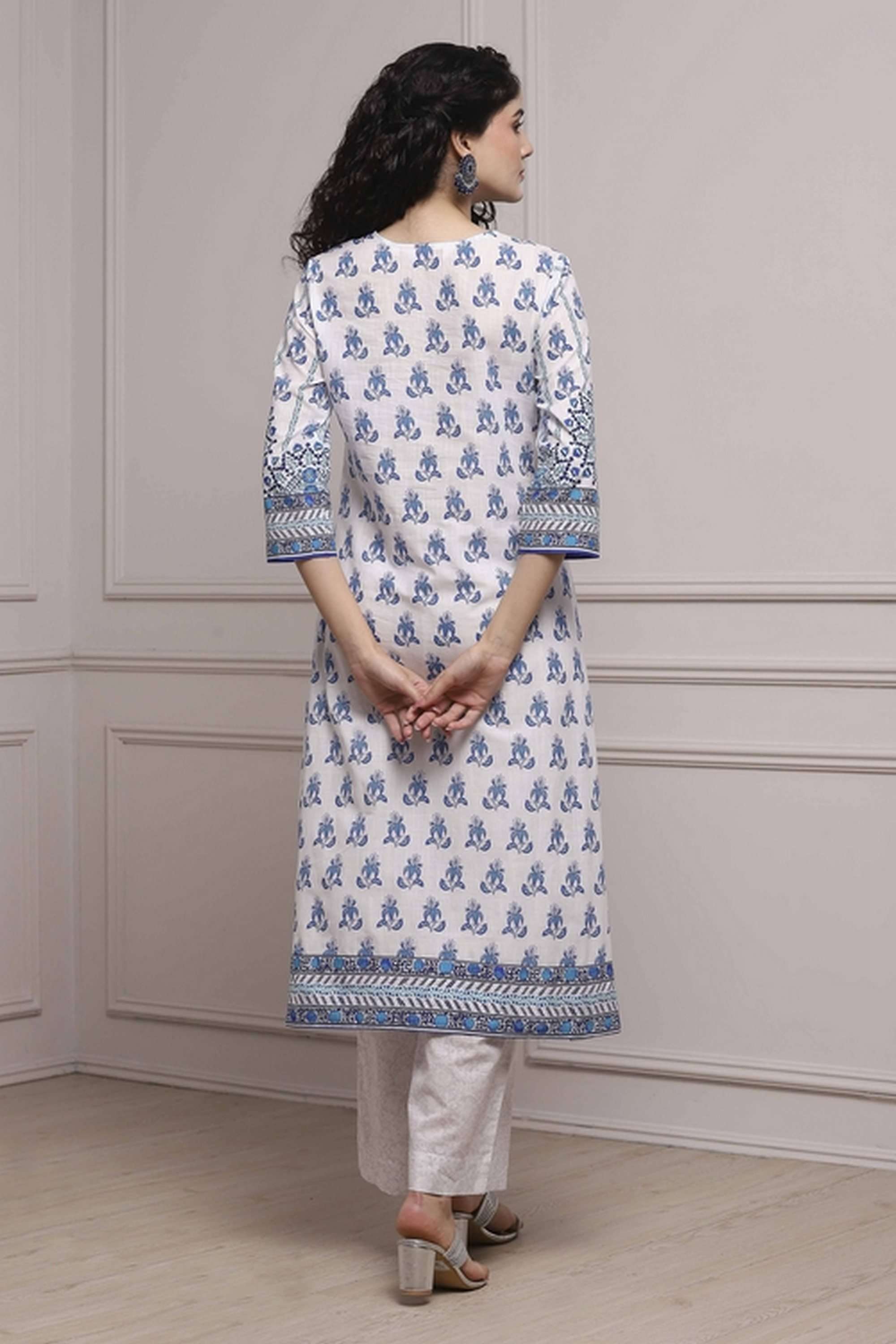 Textured-Cotton-Women-Kurta-with-Palazzo-and-Dupatta
