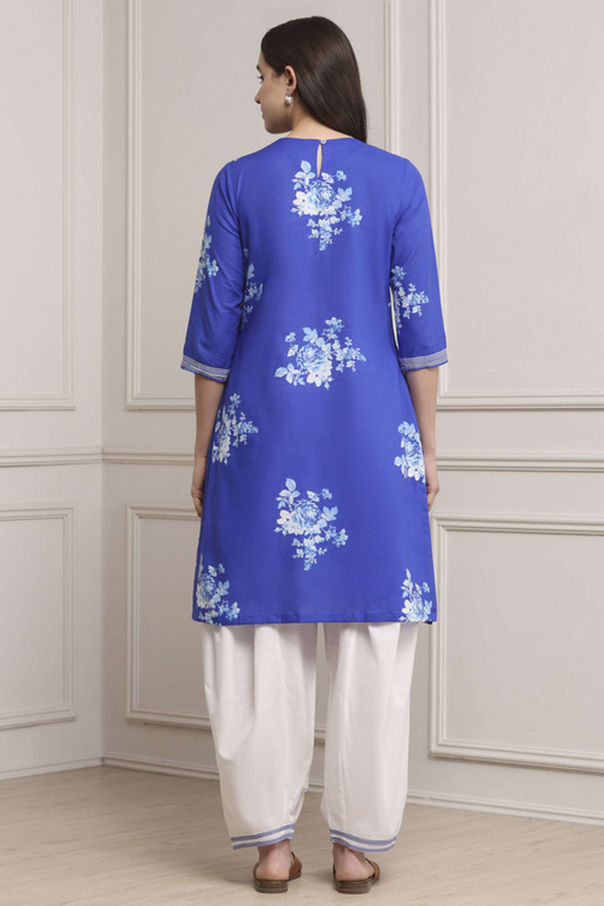 Textured-Cotton-Women-Kurta-with-Salwar-and-Dupatta