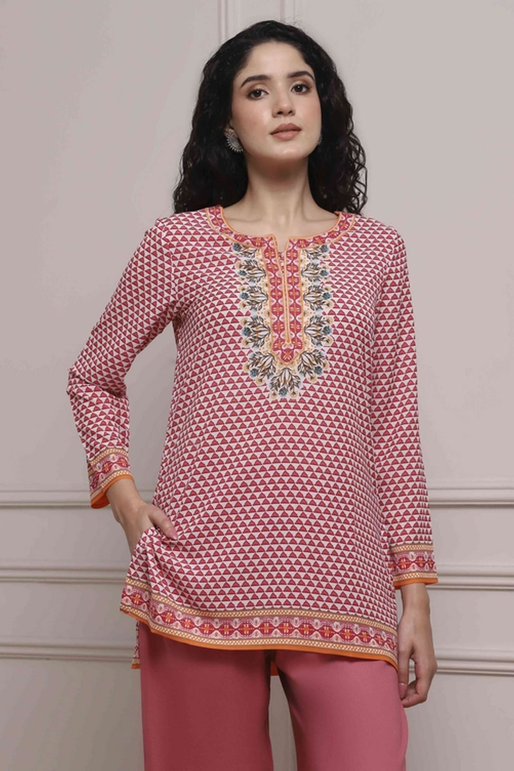 Textured-Polyester-Women-Festive-Wear-Kurti