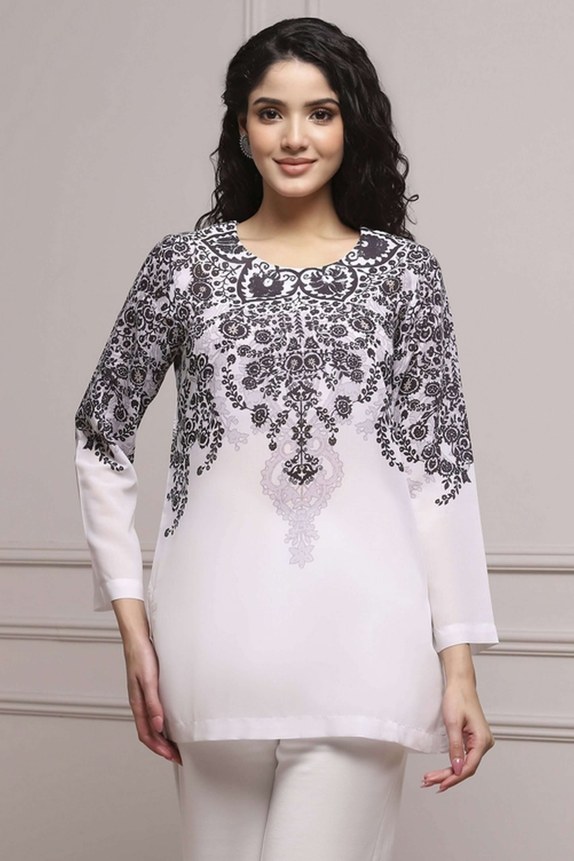 Textured-Polyester-Women-Festive-Wear-Kurti