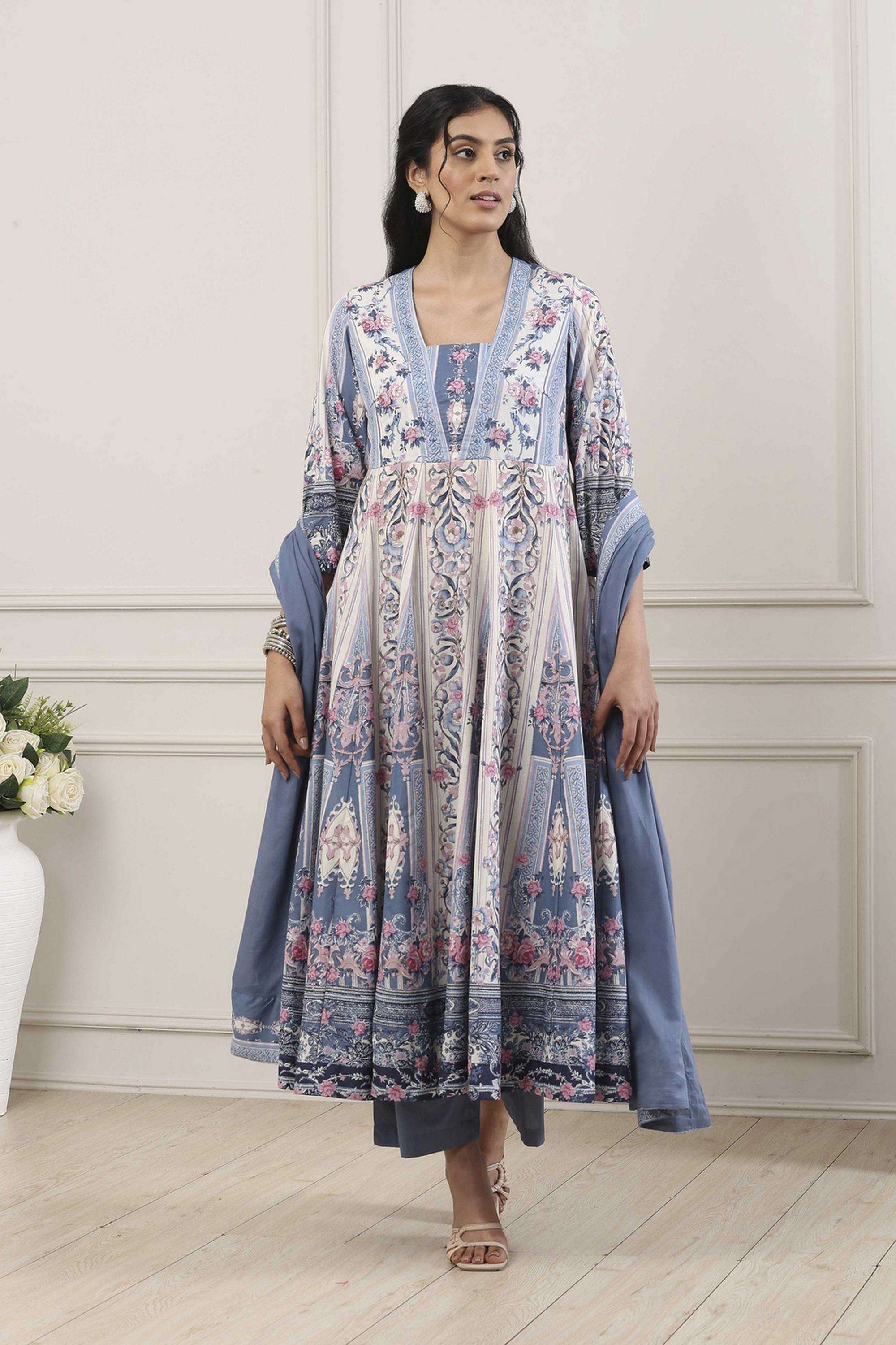 Floral-Cotton-Round-Neck-Women-Kurta-with-Pant-and-Dupatta