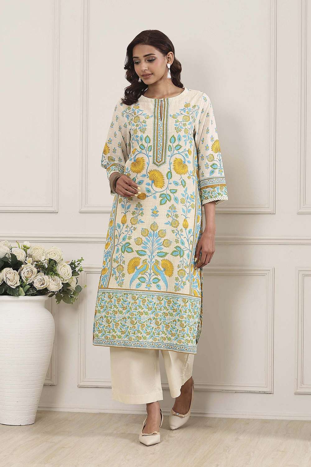 Textured-Cotton-Women-s-Festive-Wear-Kurta
