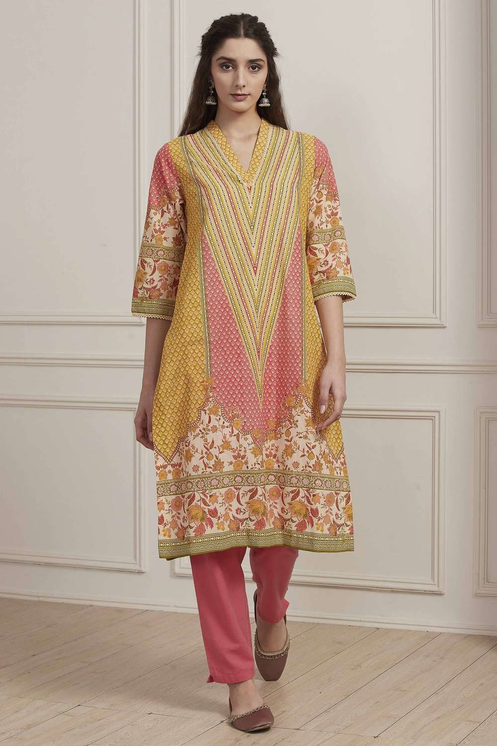Textured-Cotton-Women-s-Festive-Wear-Kurta