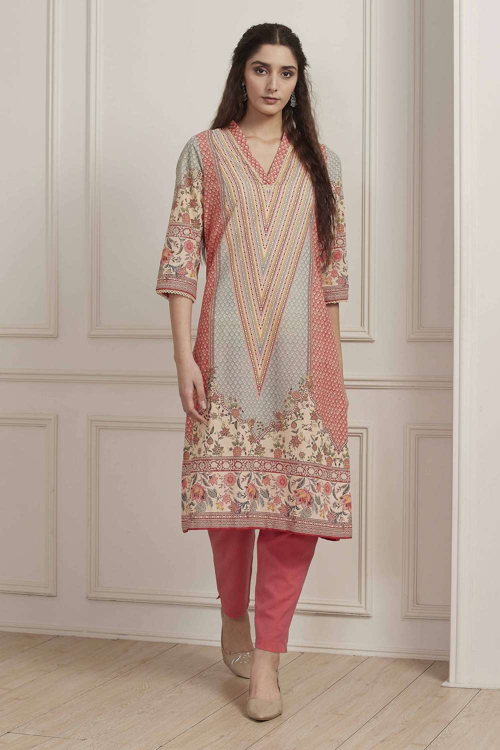 Textured-Cotton-Women-s-Festive-Wear-Kurta