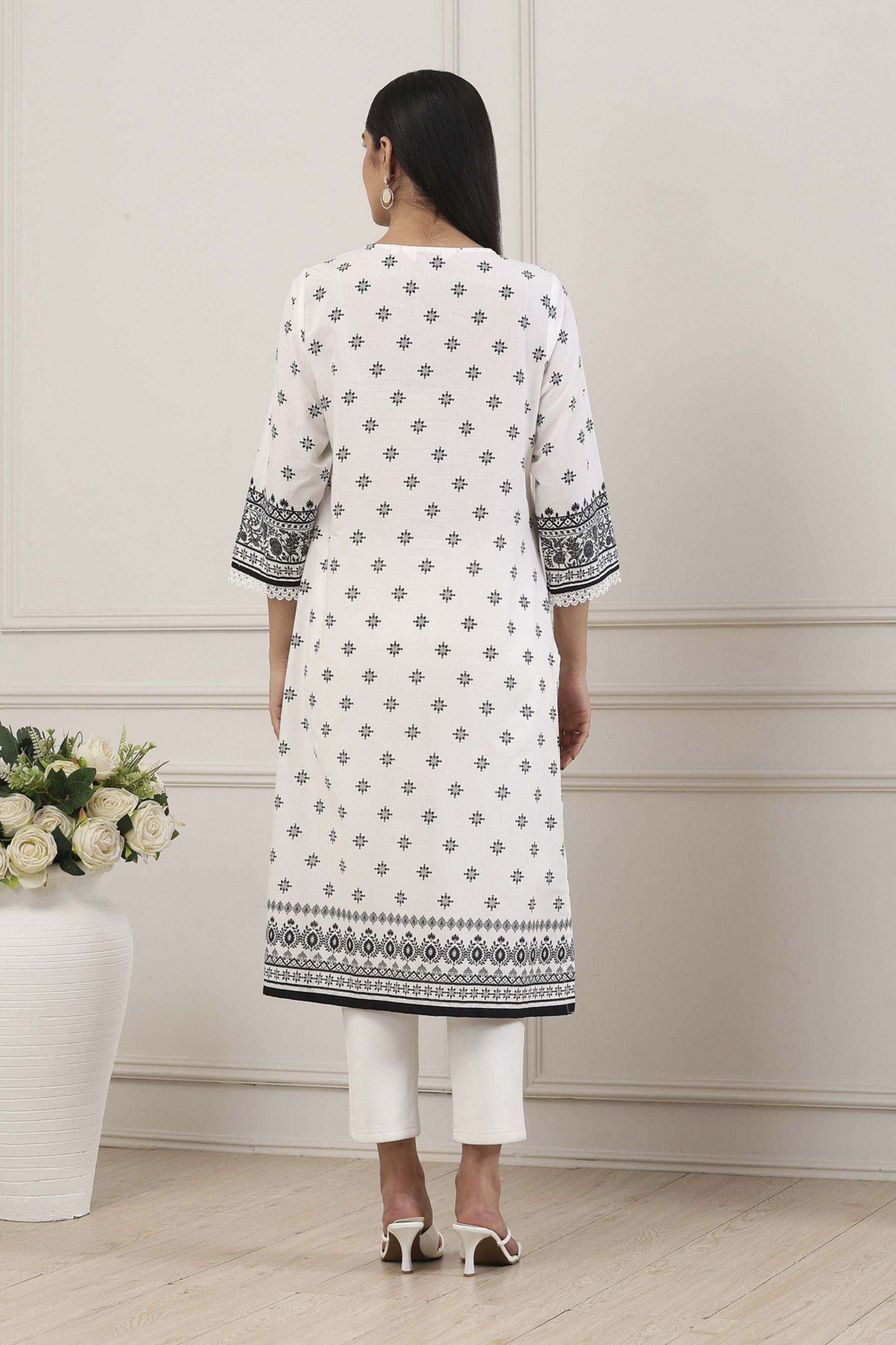 Printed-Cotton-Round-Neck-Women-Kurta