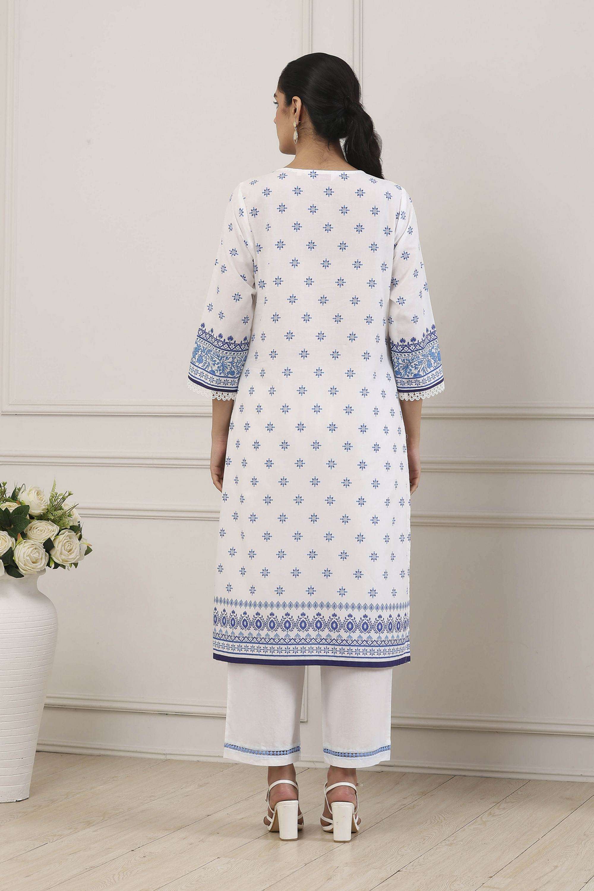 Printed-Cotton-Round-Neck-Women-Kurta