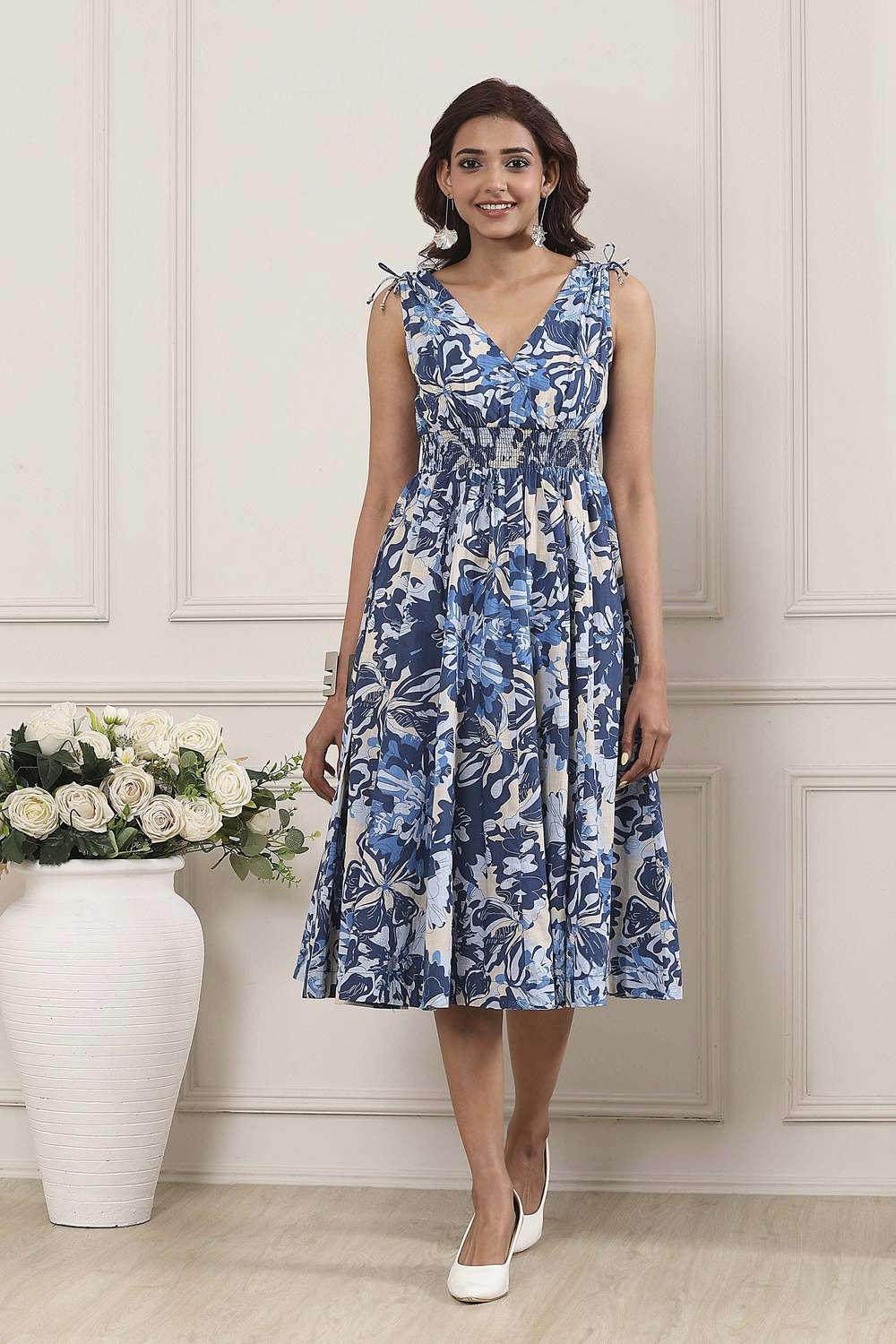 Solid-Cotton-Women-s-Dress