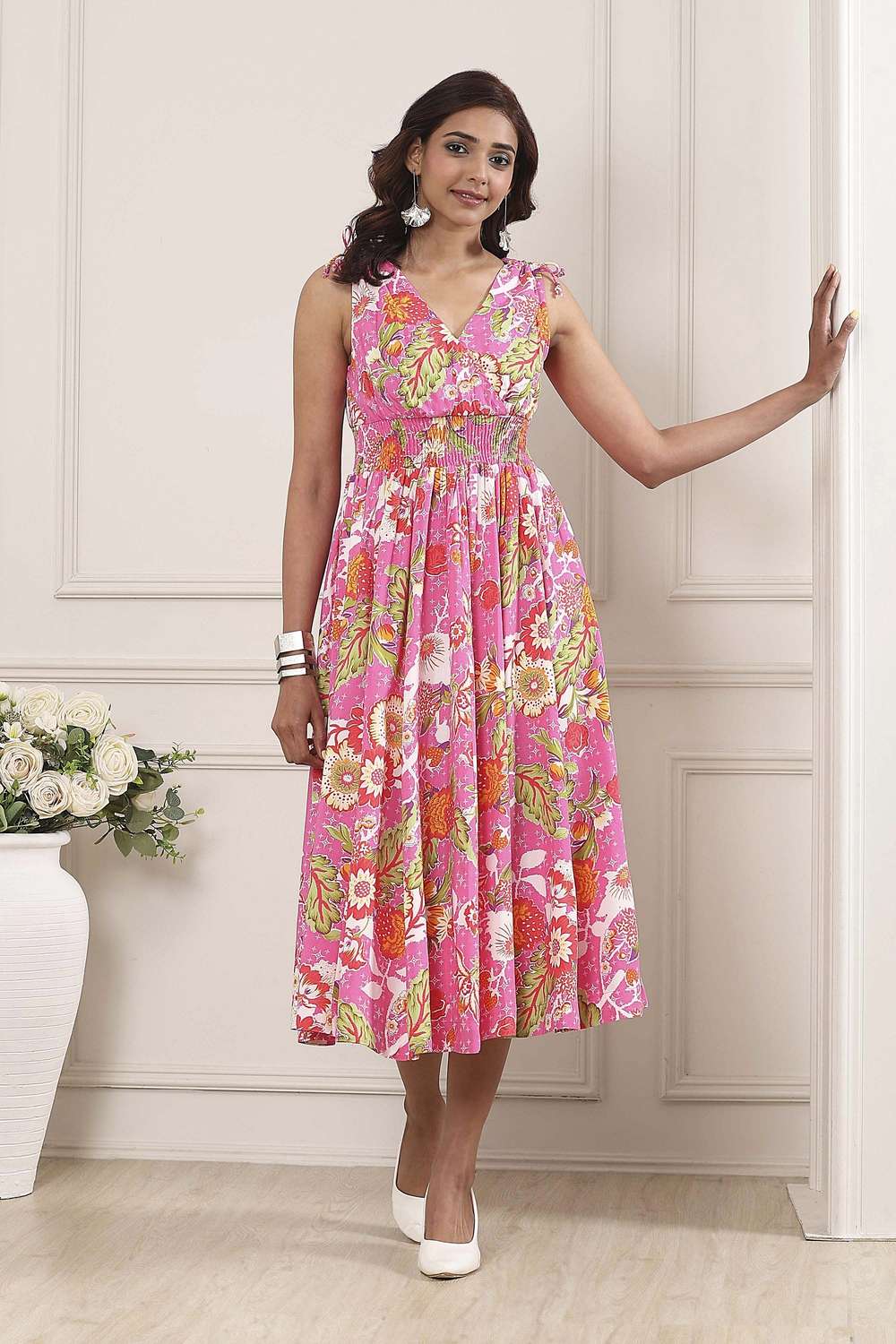Solid-Rayon-Women-s-Dress