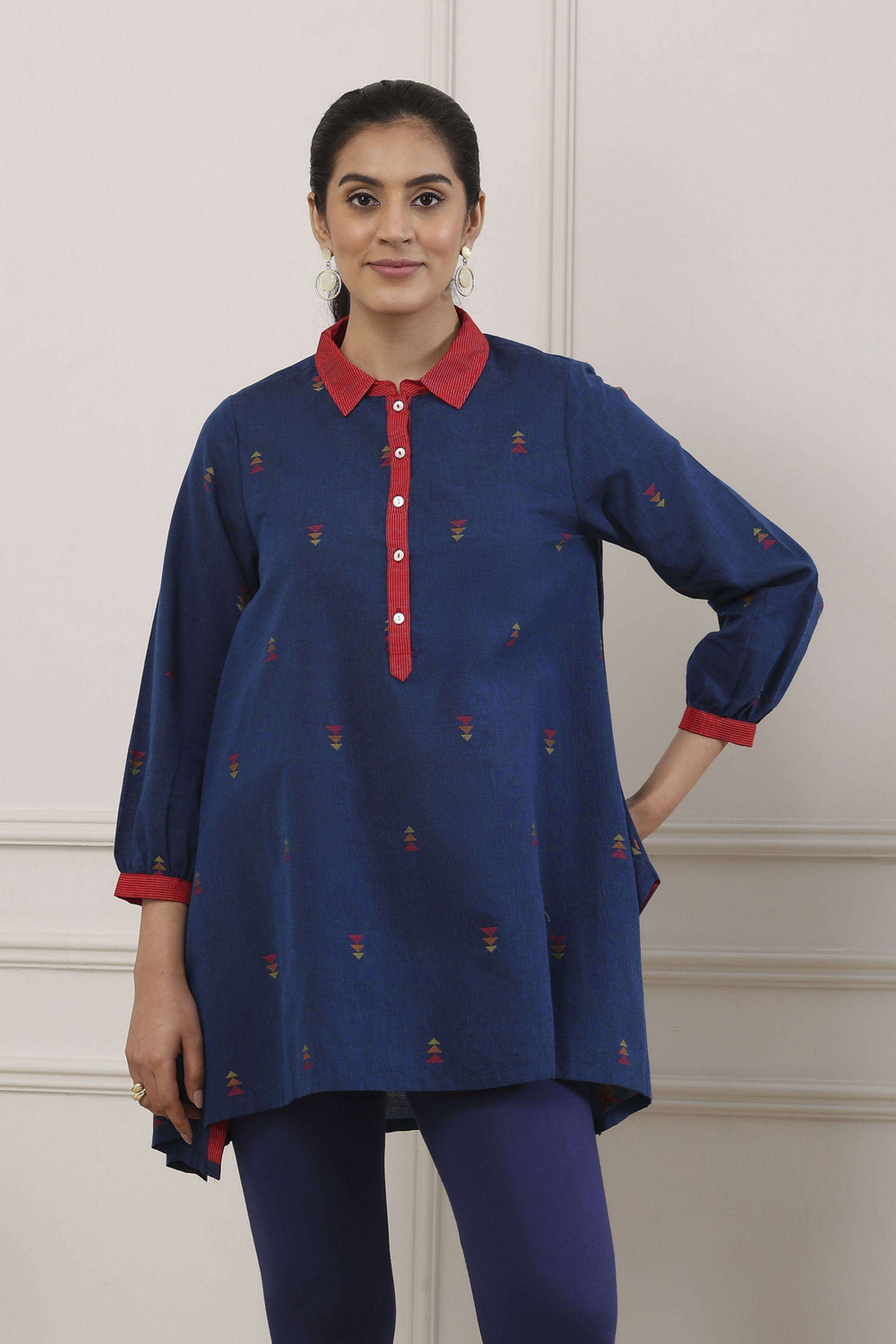 Solid-Cotton-Collared-Women-s-T-Shirt