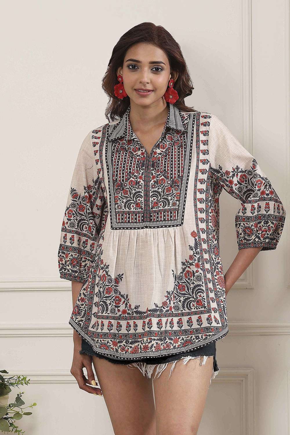 Solid-Cotton-Women-s-Shirt