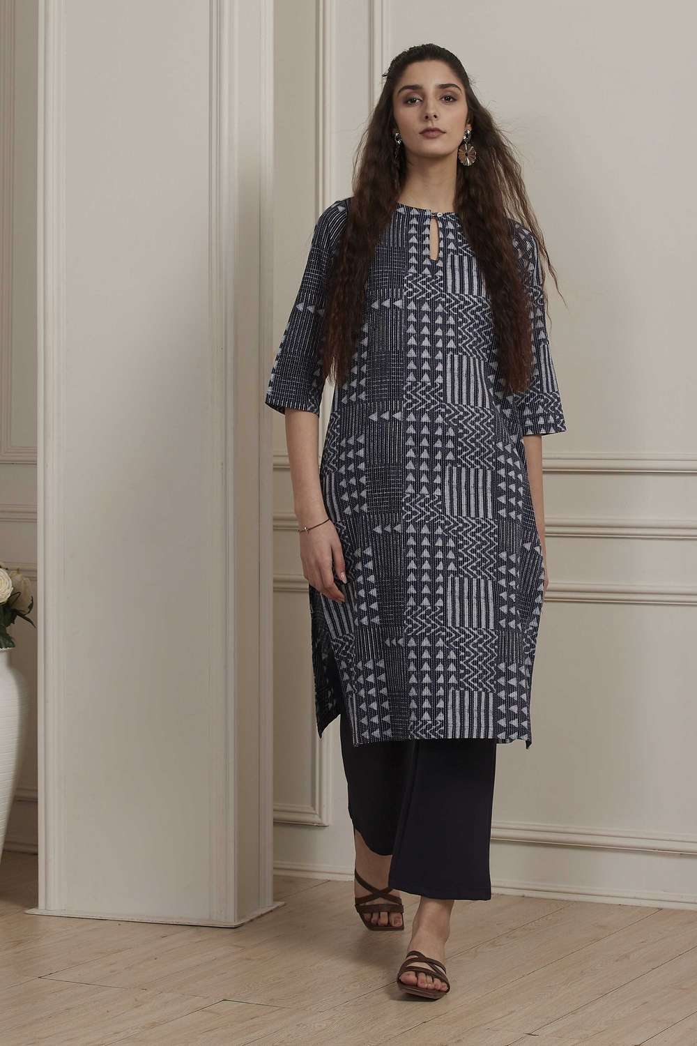 Textured-Cotton-Women-s-Festive-Wear-Kurta