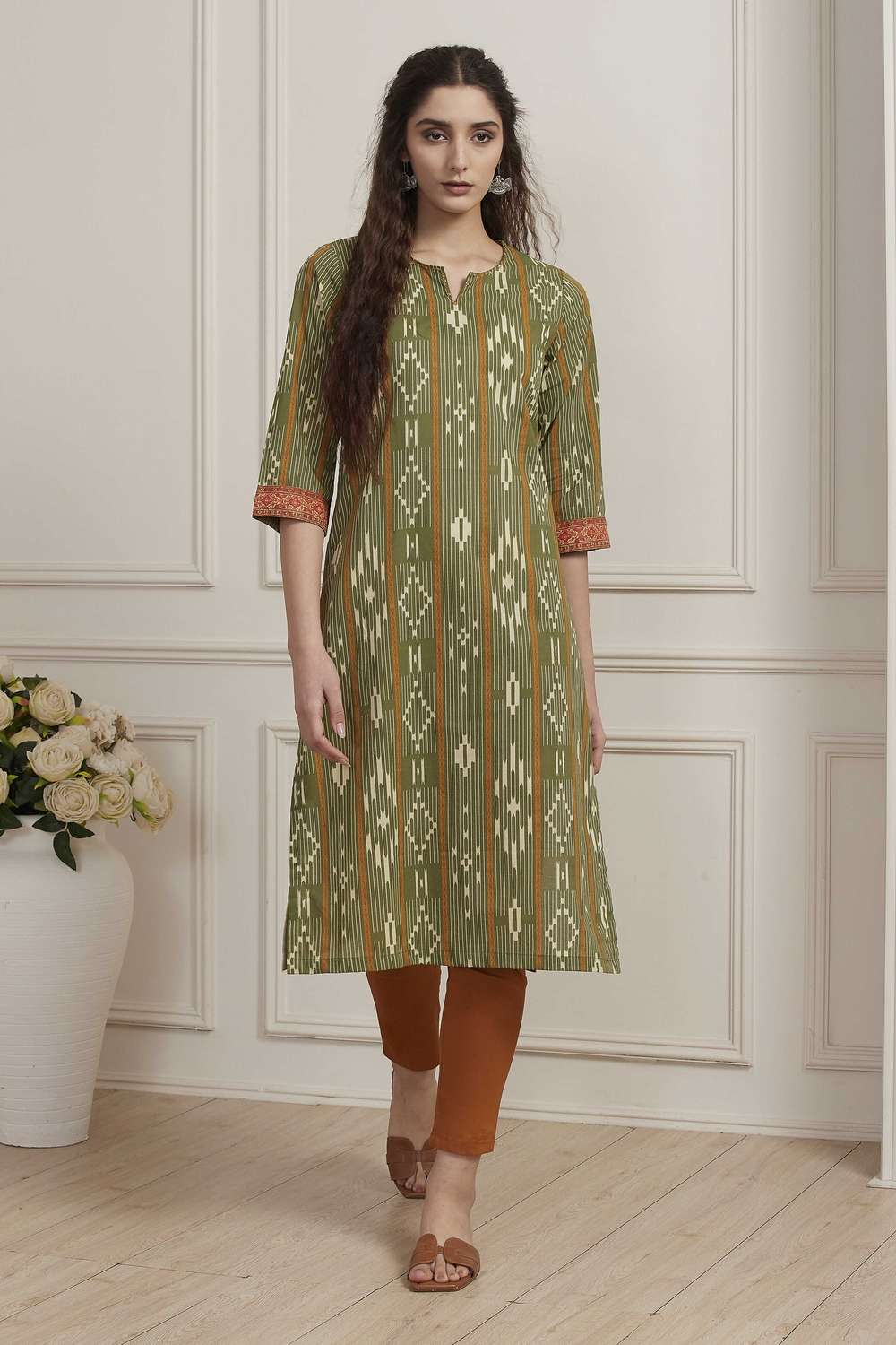 Textured-Cotton-Women-s-Festive-Wear-Kurta