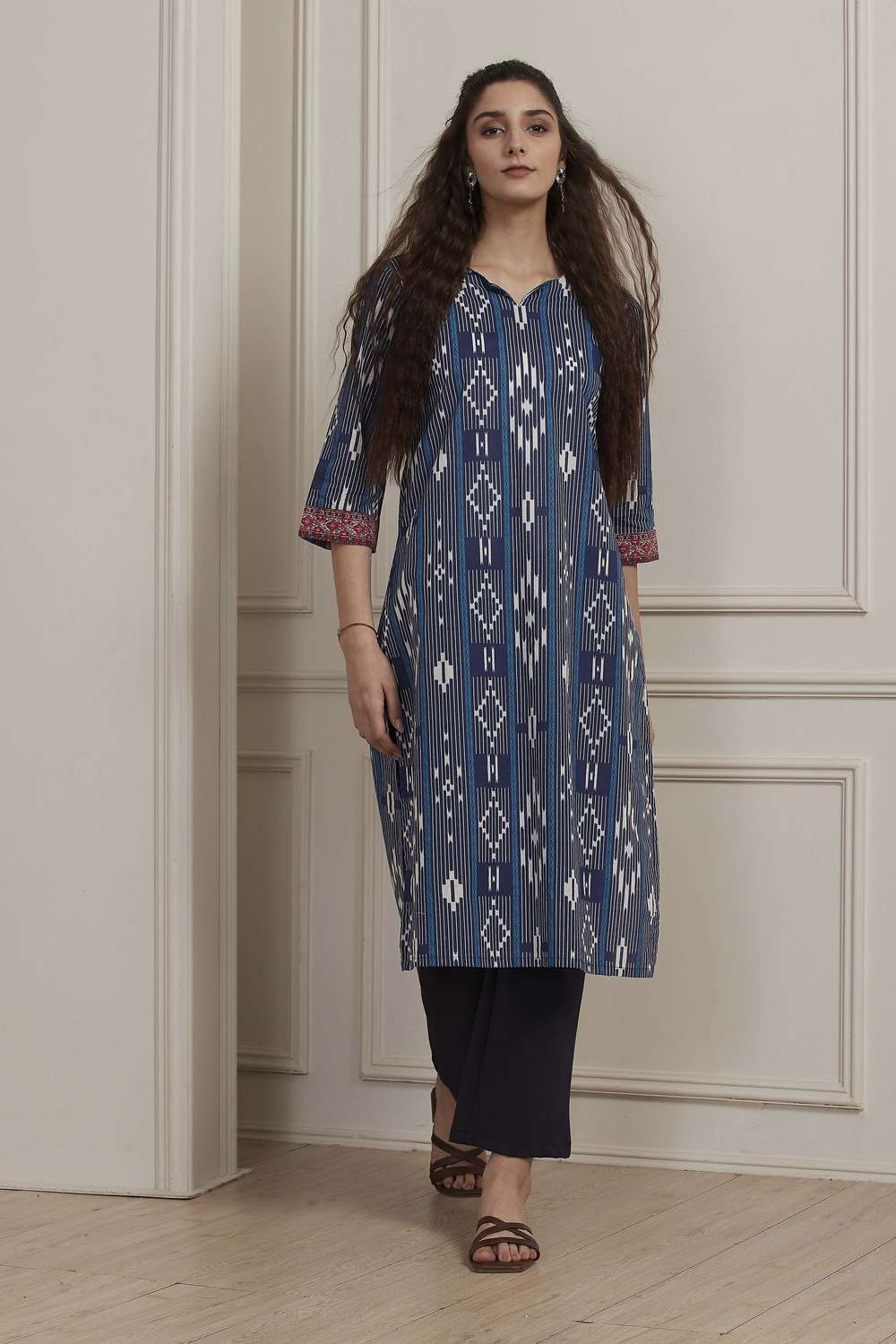 Textured-Cotton-Women-s-Festive-Wear-Kurta