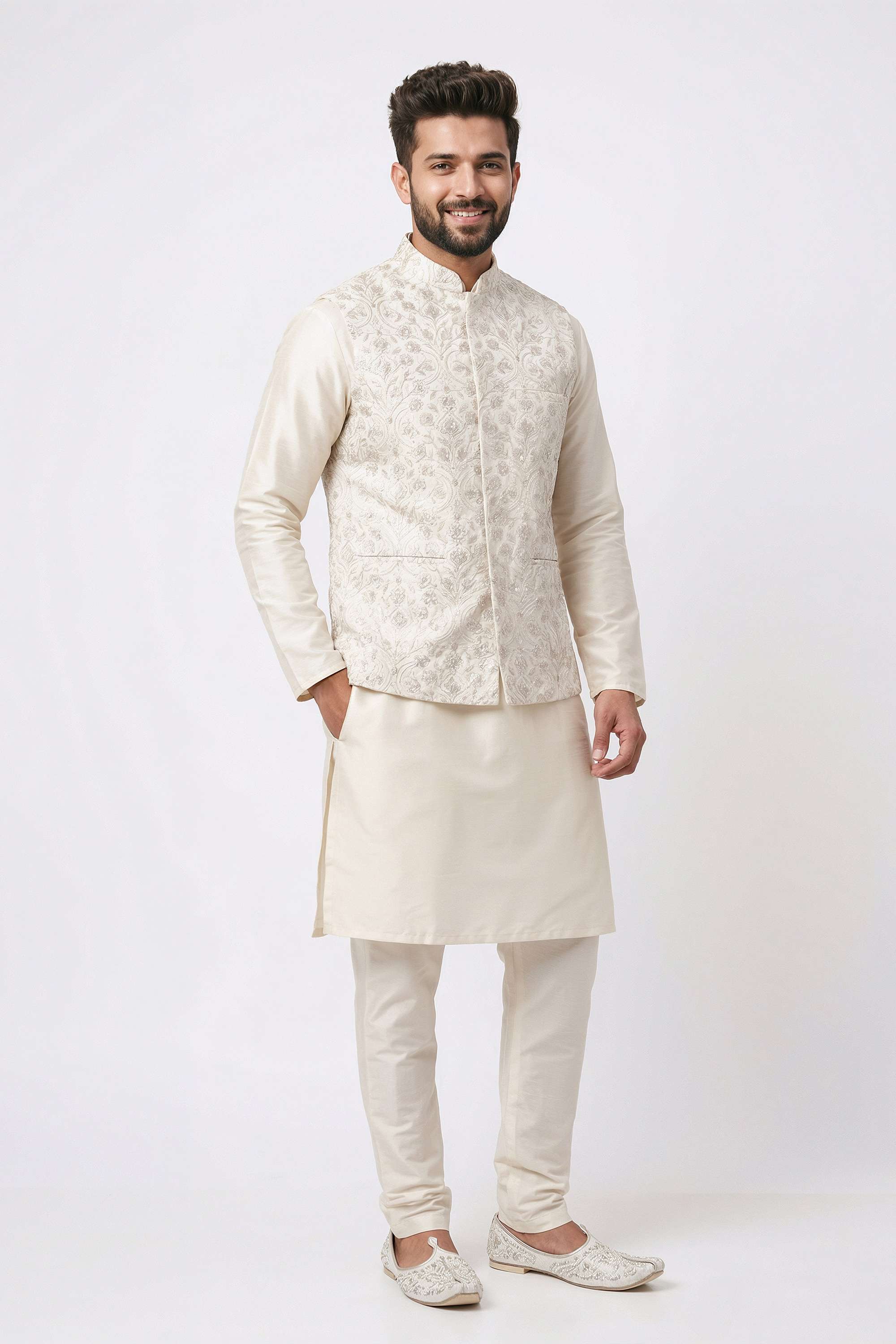 Blended-Fabric-Collared-Regular-Fit-Men-Casual-Wear-Jacket