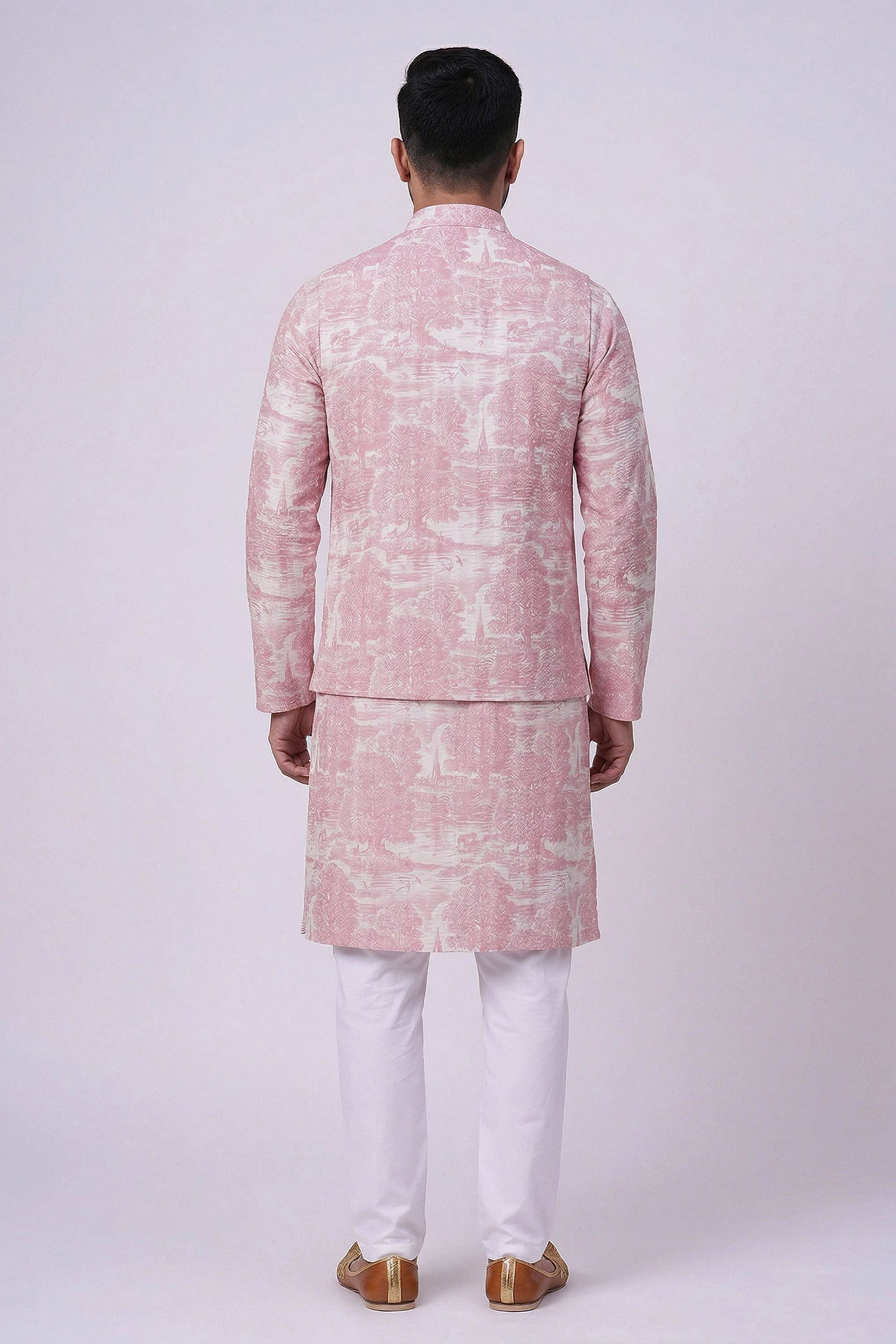 Printed-Blended-Fabric-Men-s-Casual-Wear-Kurta-Set