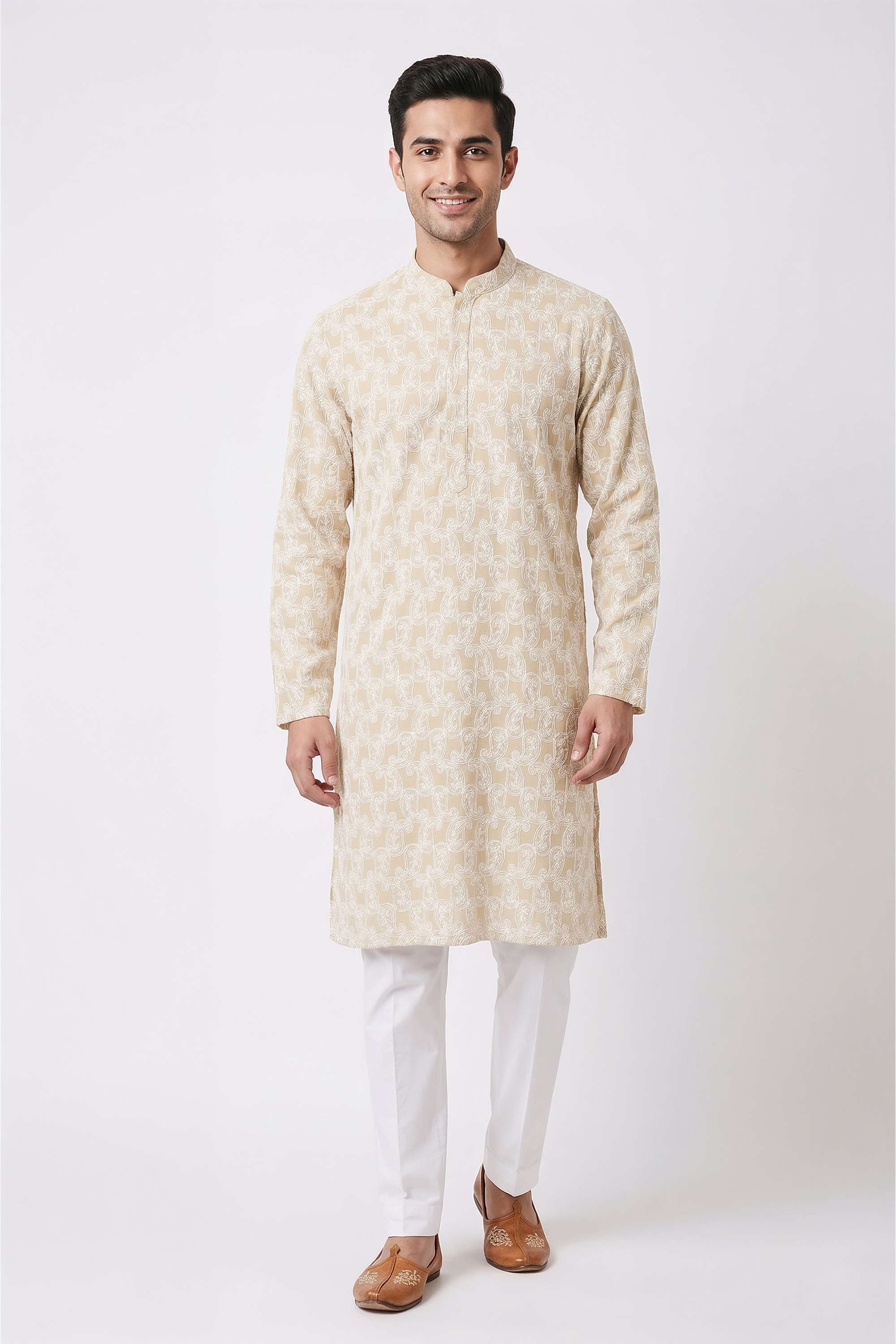 Embroidered-Rayon-Regular-Fit-Men-s-Festive-Wear-Kurta
