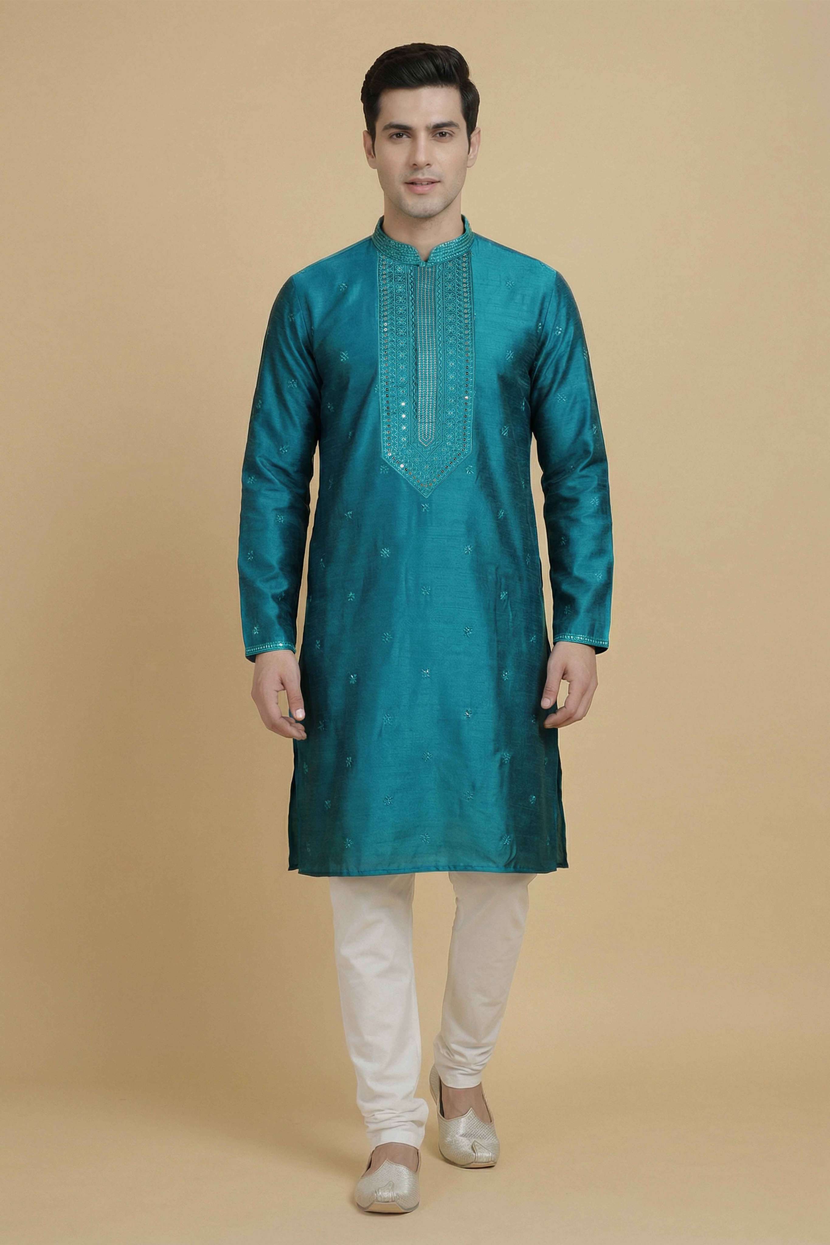 Embroidered-Viscose-Collared-Men-s-Festive-Wear-Kurta