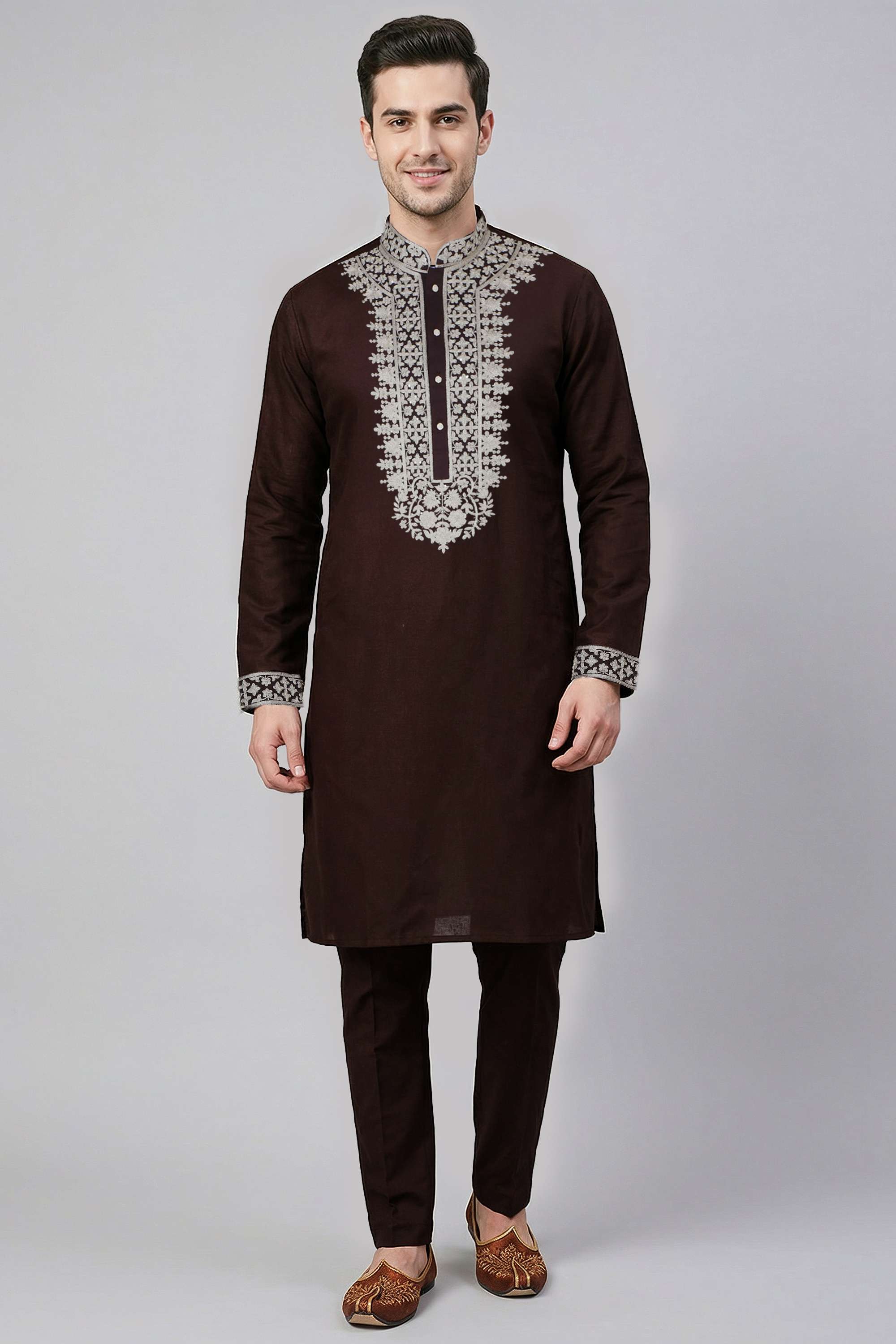 Embroidered-Blended-Fabric-Men-s-Festive-Wear-Kurta-Set
