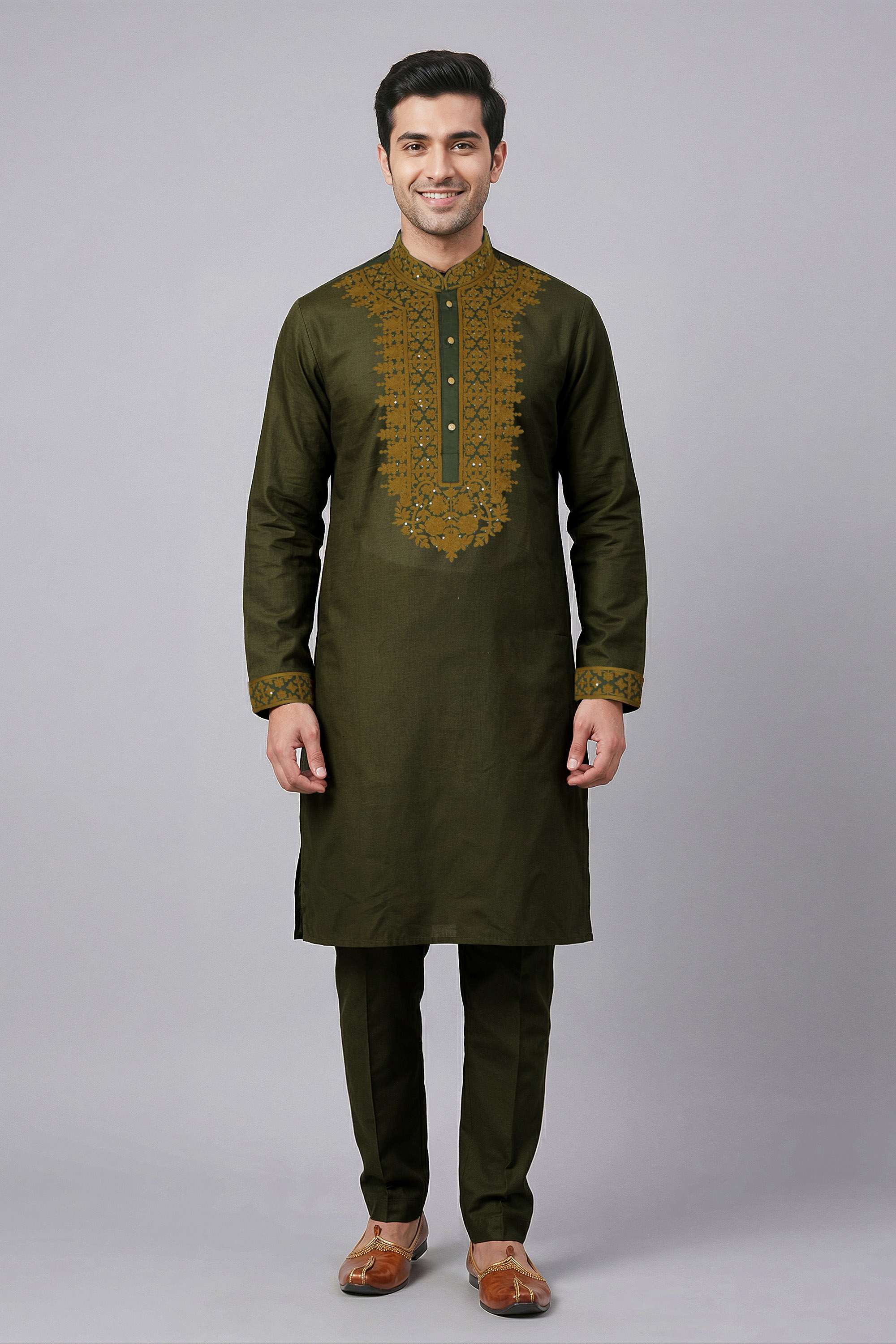 Embroidered-Blended-Fabric-Men-s-Festive-Wear-Kurta-Set