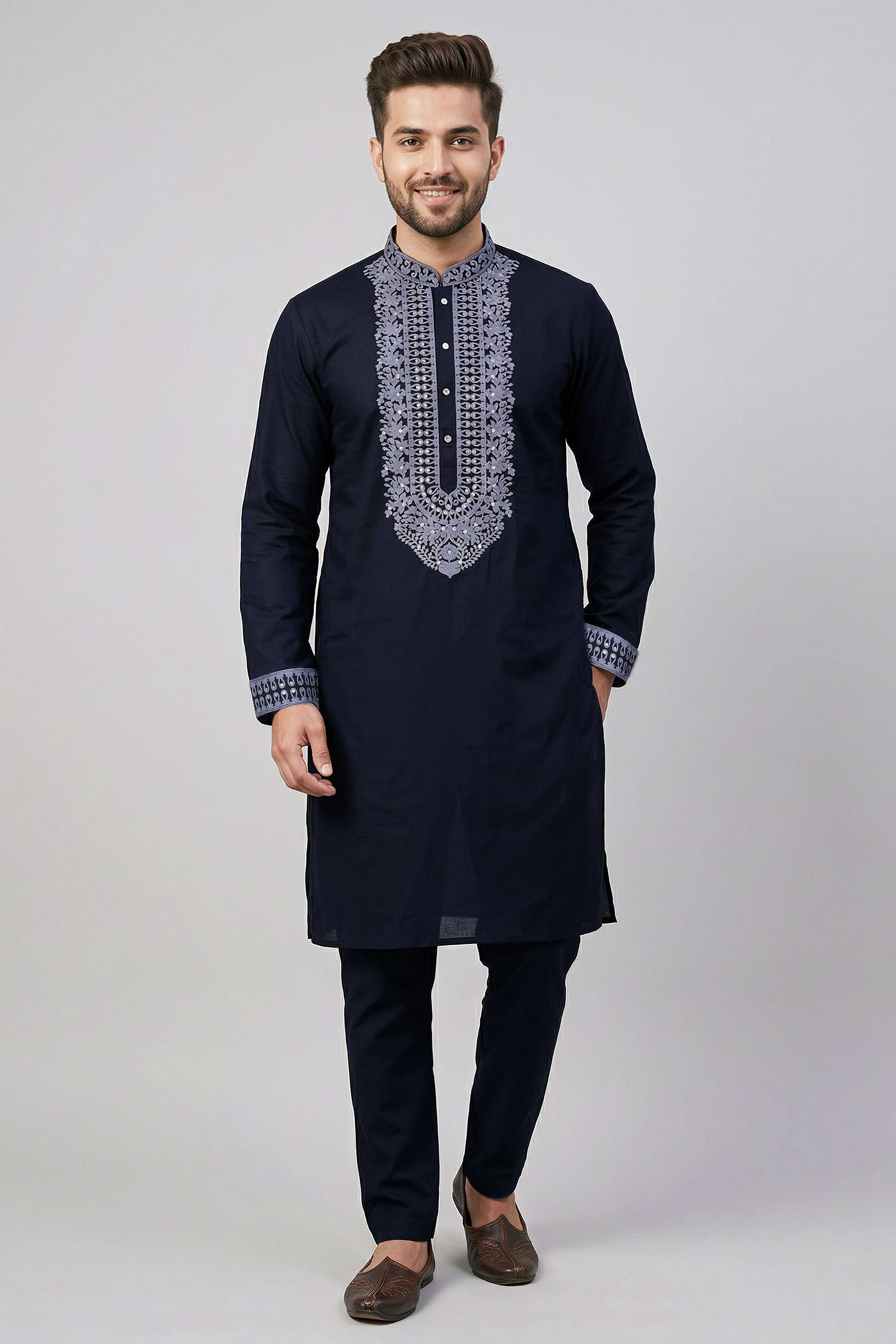 Embroidered-Blended-Fabric-Men-s-Festive-Wear-Kurta-Set