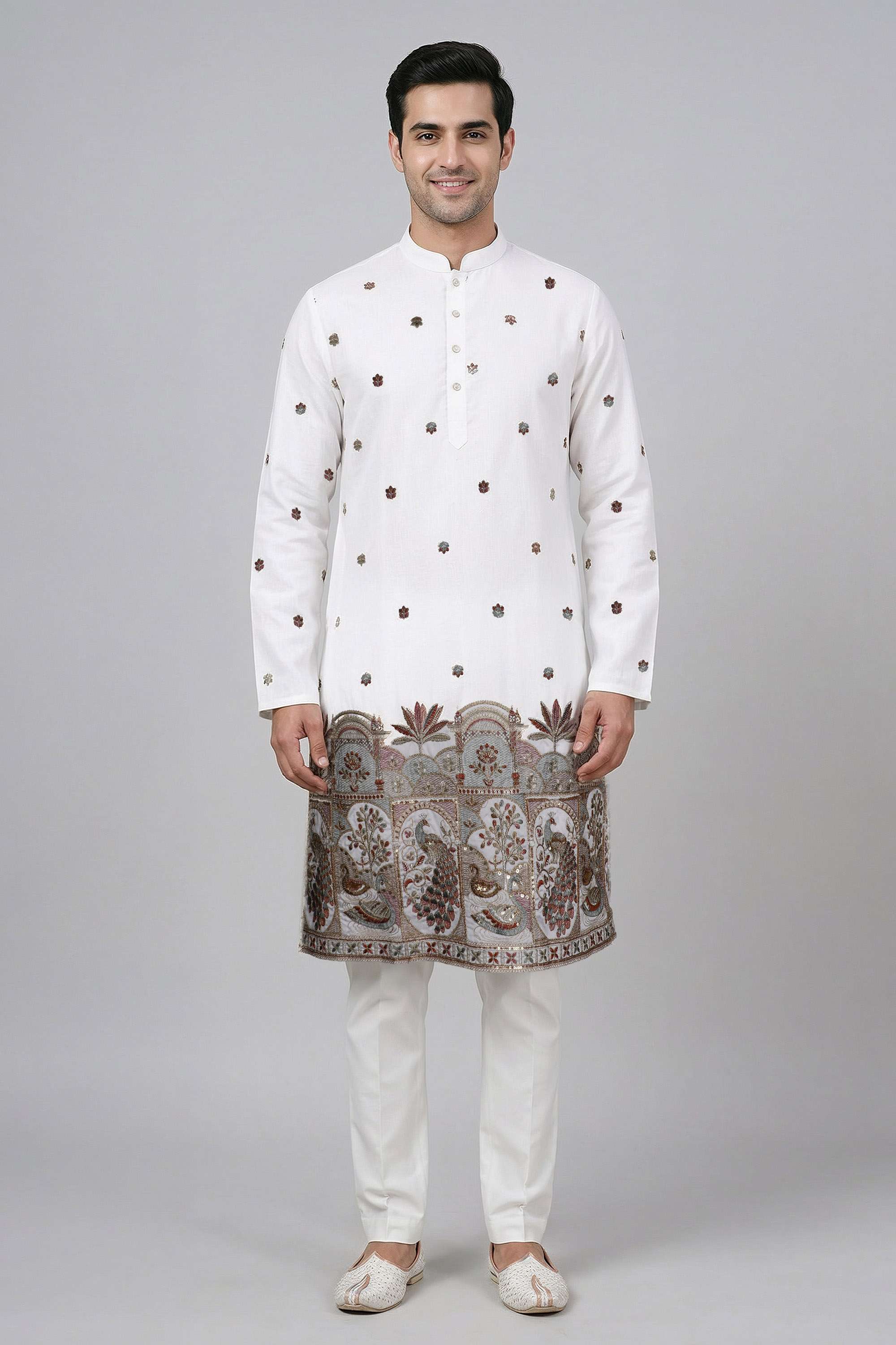 Embroidered-Blended-Fabric-Men-s-Festive-Wear-Kurta