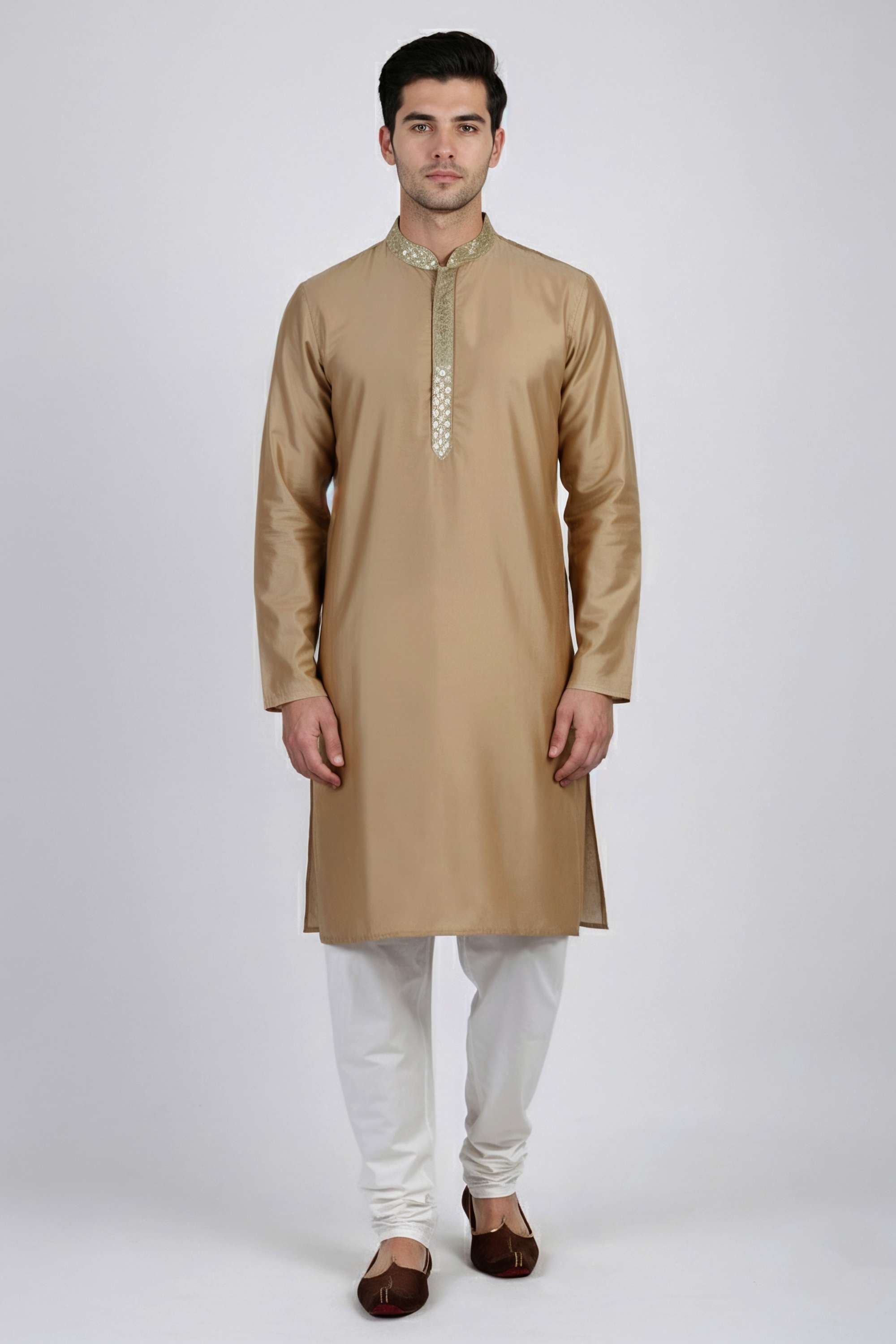 SOLID-Blended-Fabric-Men-s-Festive-Wear-Kurta