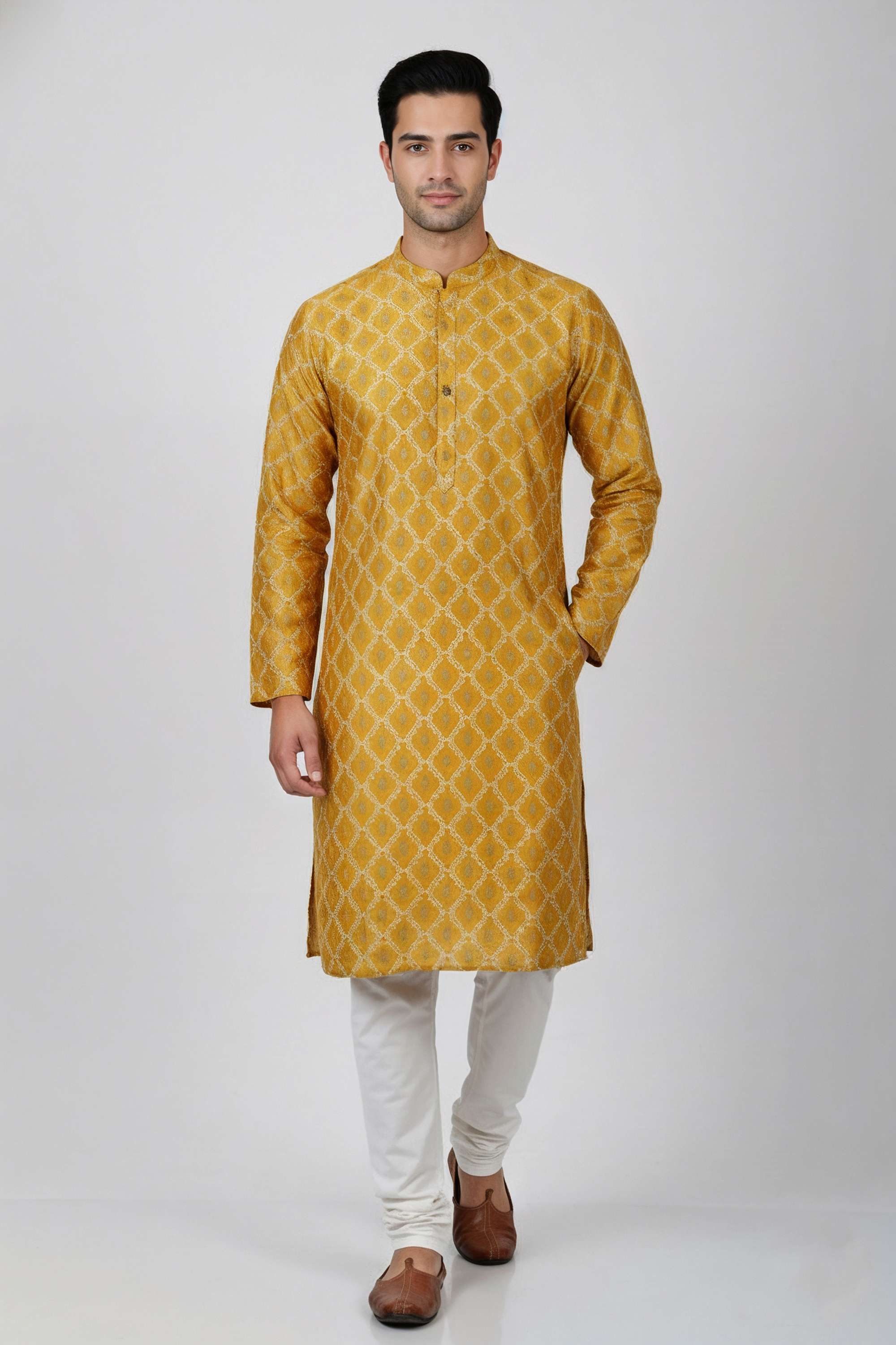 Printed-Blended-Fabric-Men-s-Festive-Wear-Kurta