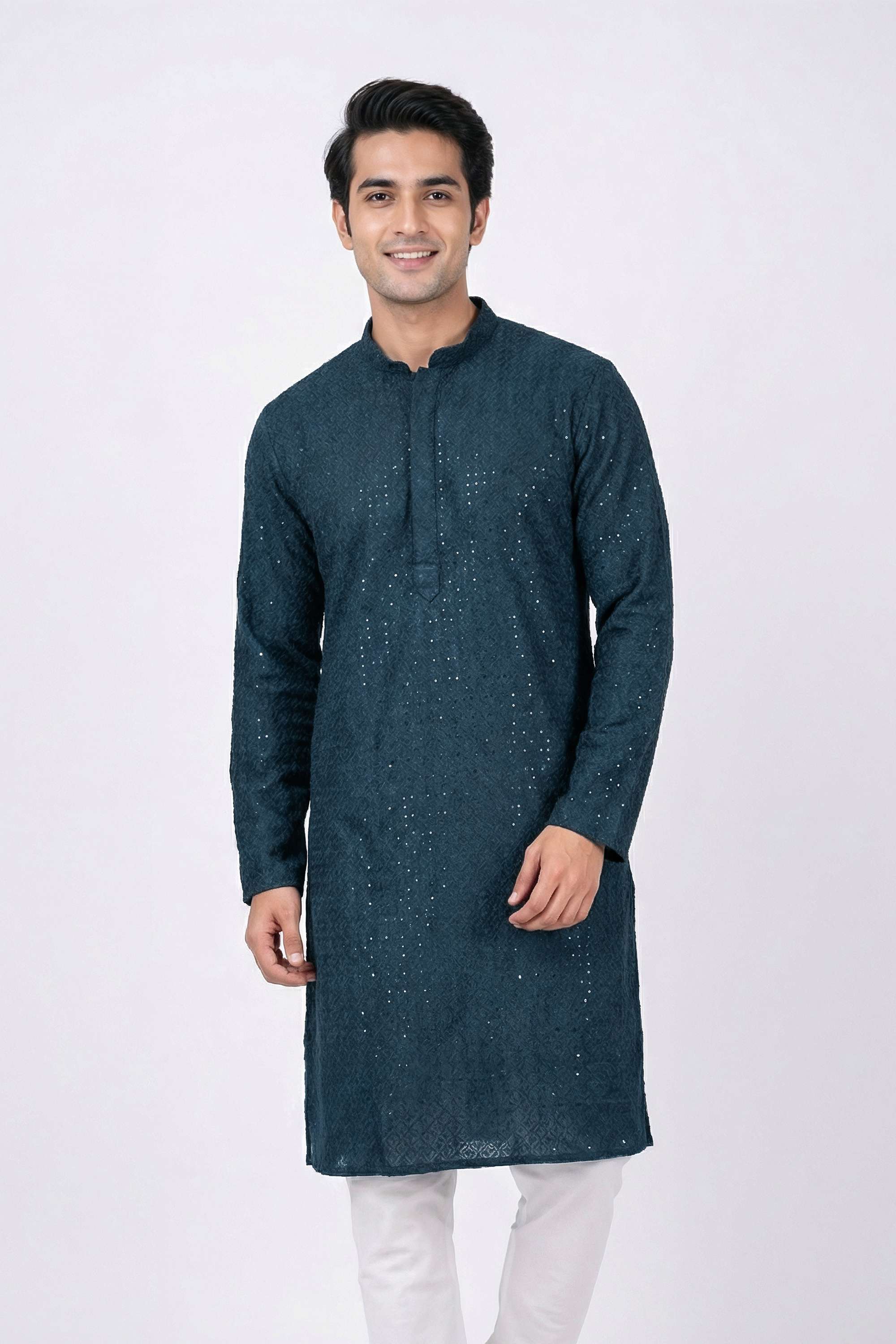 Sequinned-Rayon-Men-s-Casual-Wear-Kurta