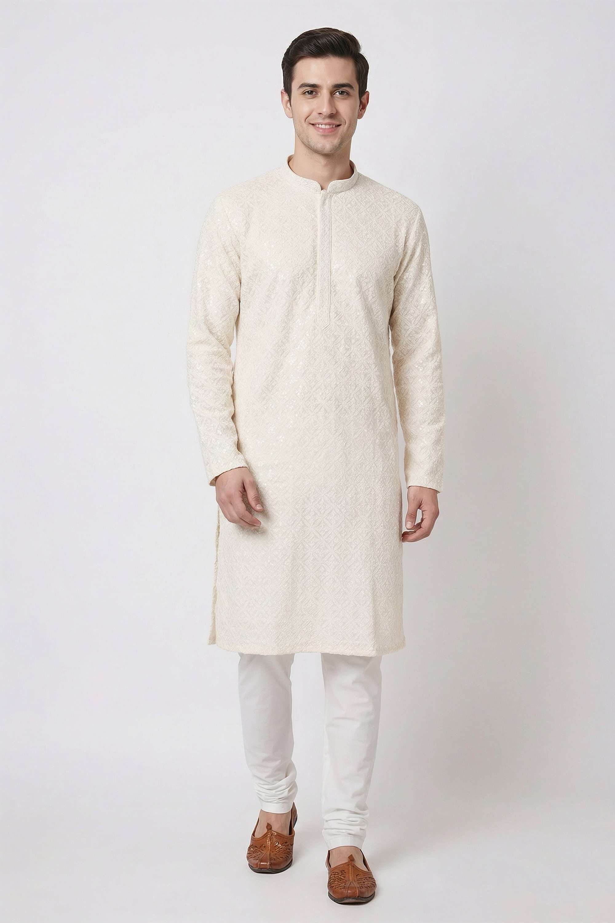 Sequinned-Rayon-Men-s-Casual-Wear-Kurta