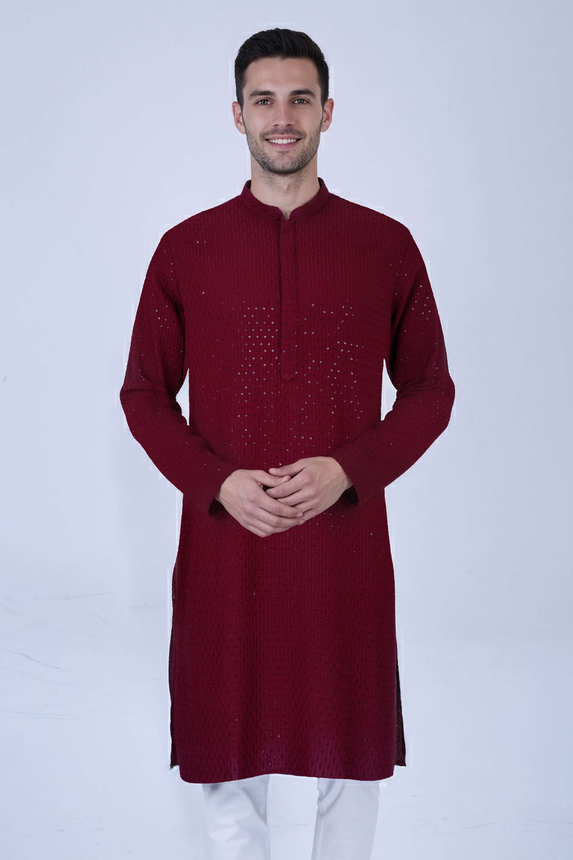 Sequinned-Rayon-Men-s-Casual-Wear-Kurta