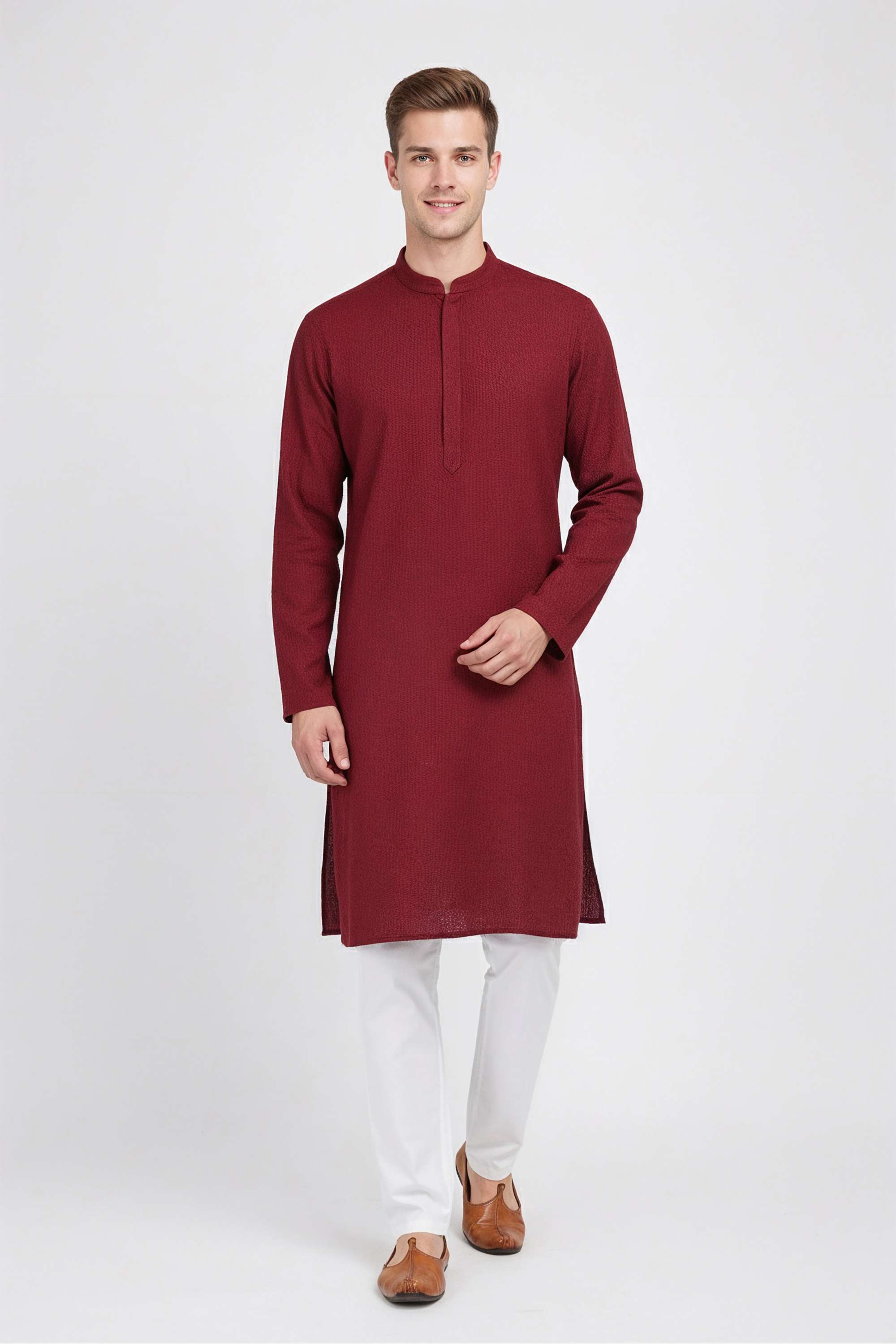 Textured-Rayon-Men-s-Casual-Wear-Kurta
