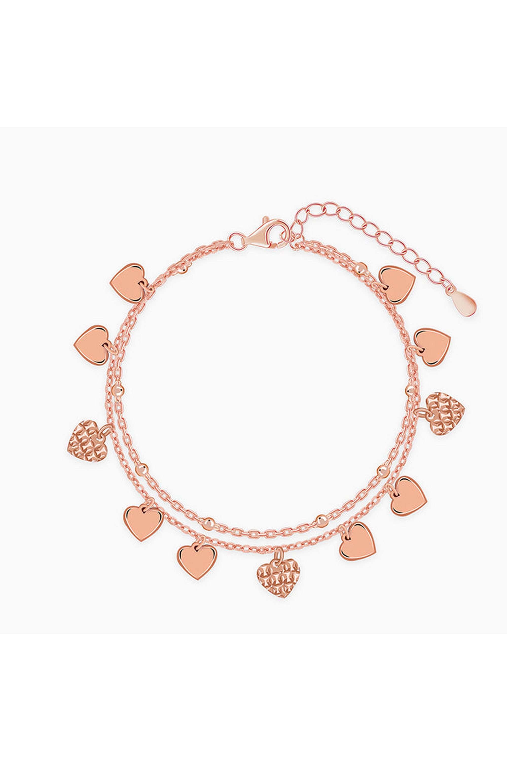 Rose-Gold-Hearts-Afloat-Bracelet-For-Women
