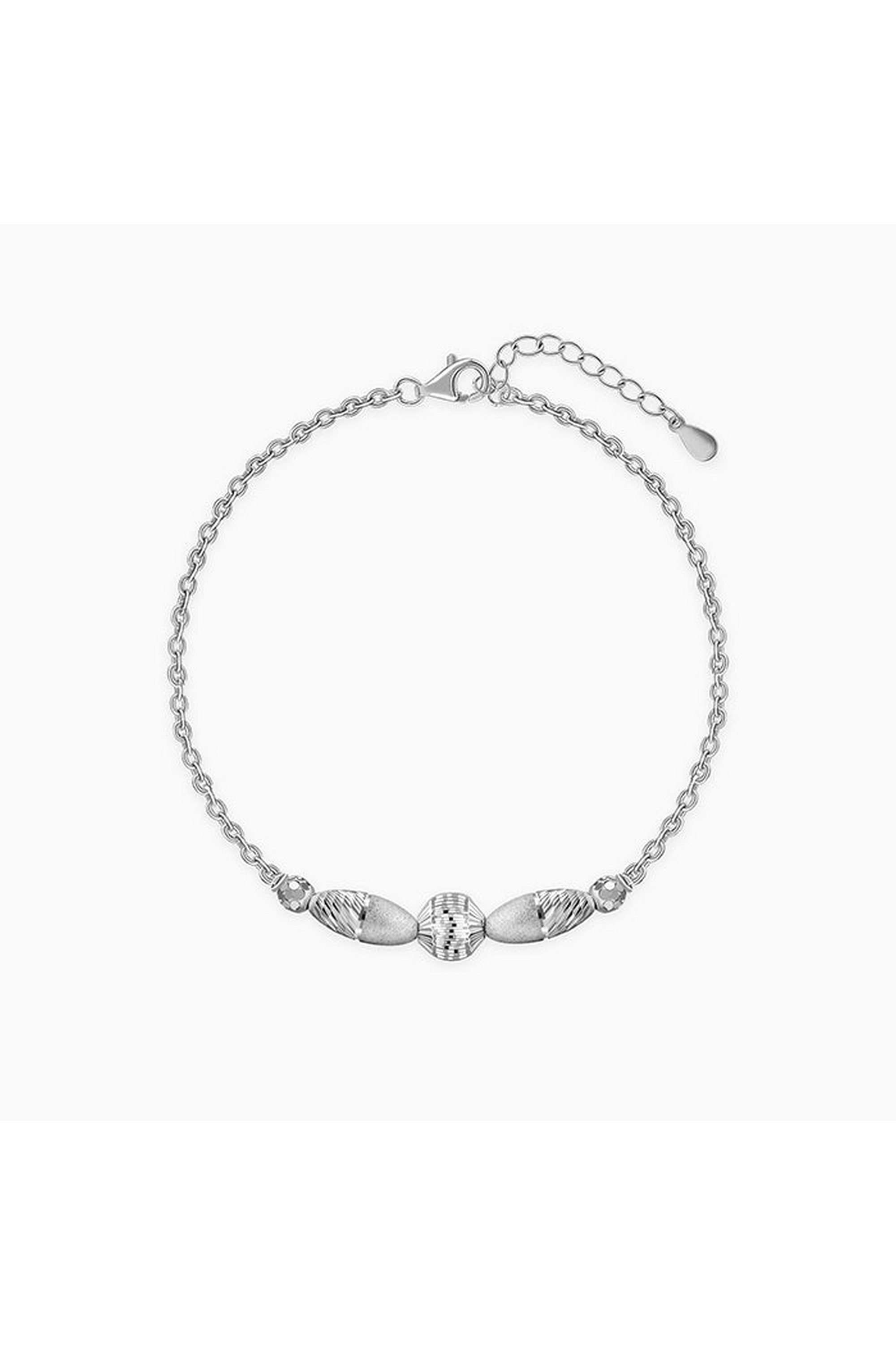 Silver-Classical-Bedded-Bracelet-For-Women