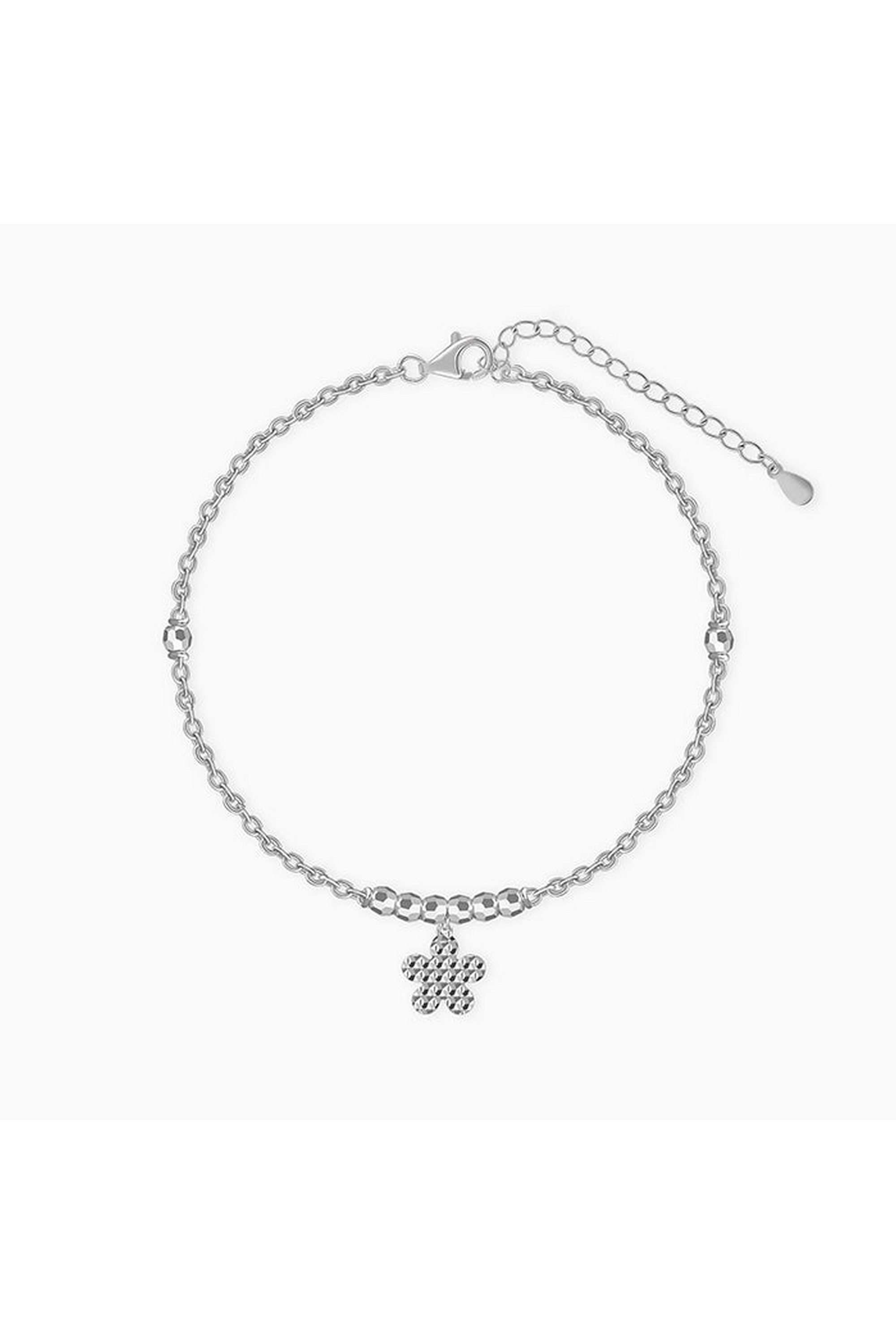 Silver-Floral-Charm-Glow-Bracelet-For-Women