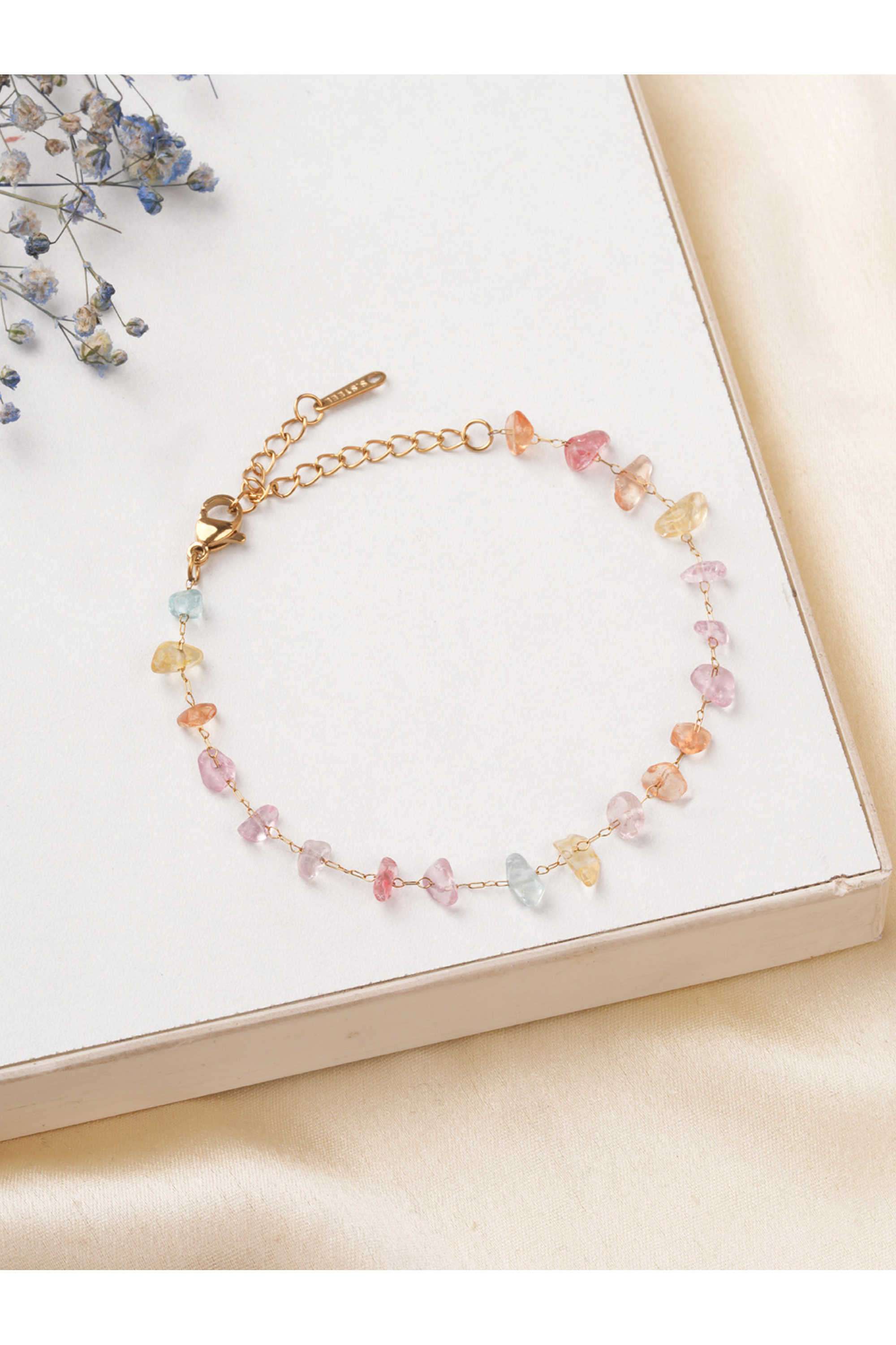 Pastel-Crystal-Chip-Bracelet-for-Women---Waterproof-&-Anti-Tarnish