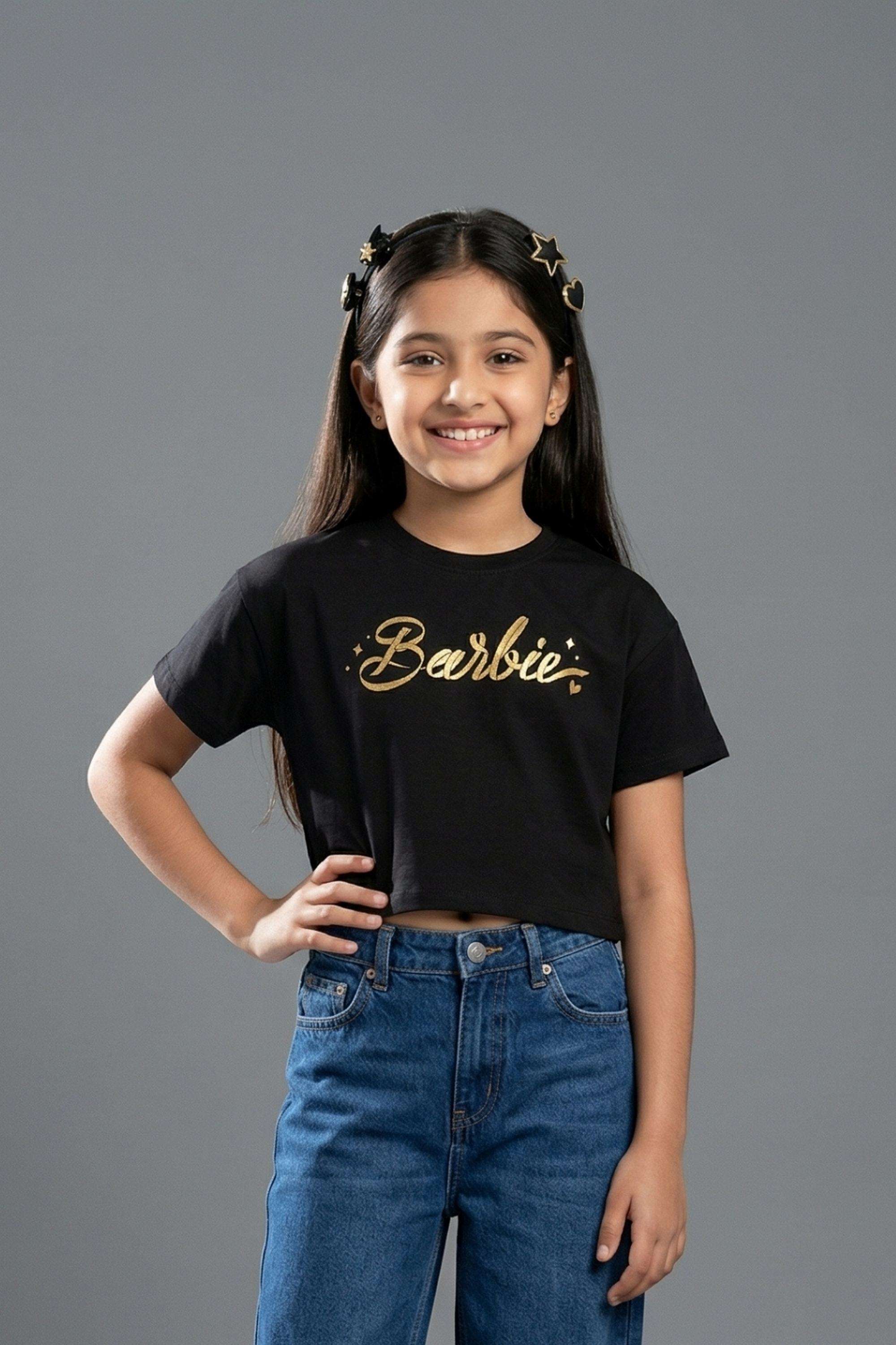 Solid-Cotton-Round-Neck-Girls-T-Shirt