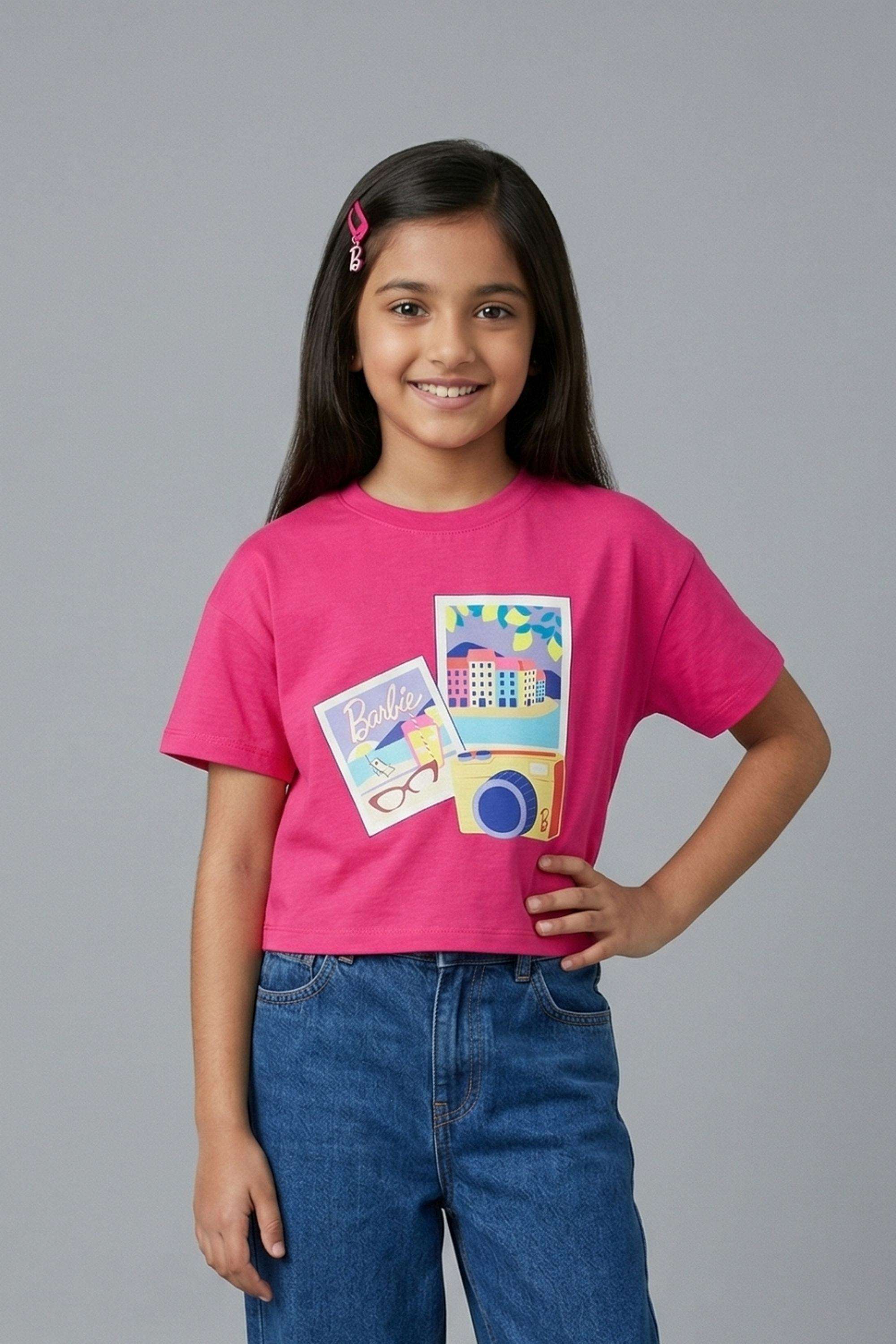 Solid-Cotton-Round-Neck-Girls-T-Shirt