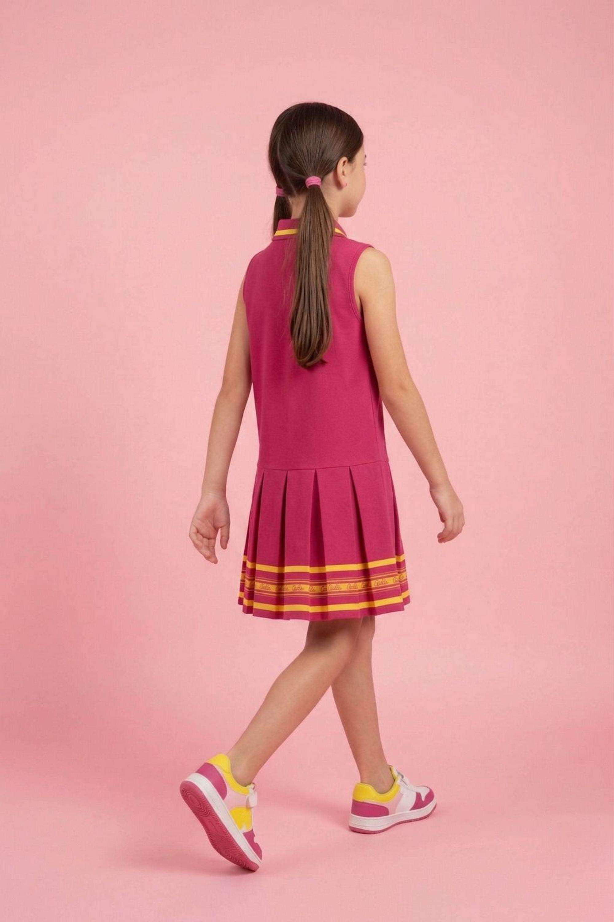 Solid-Cotton-Blend-Collared-Girls-Casual-Wear-Dress