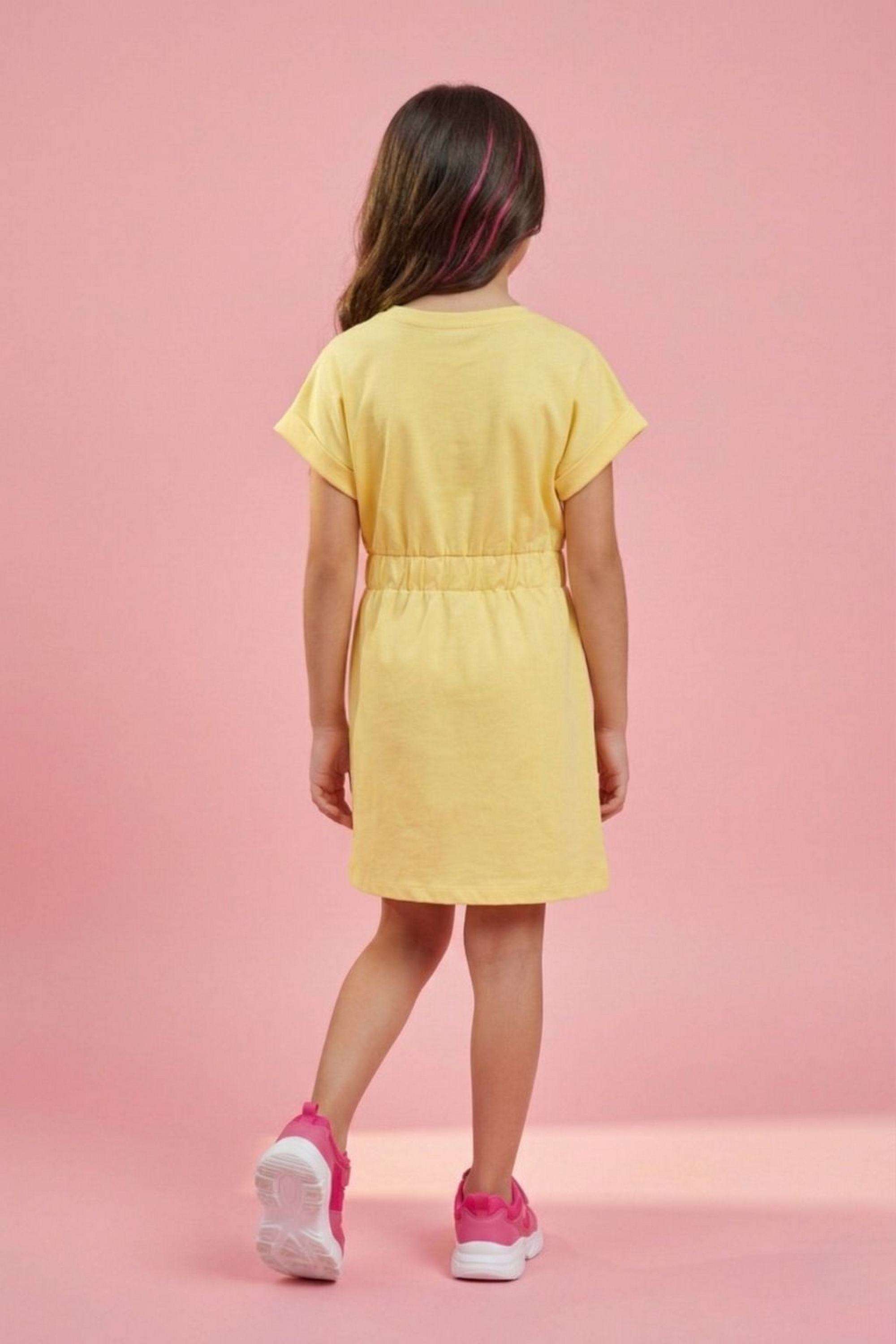 Solid-Cotton-Blend-Round-Neck-Girls-Casual-Wear-Dress