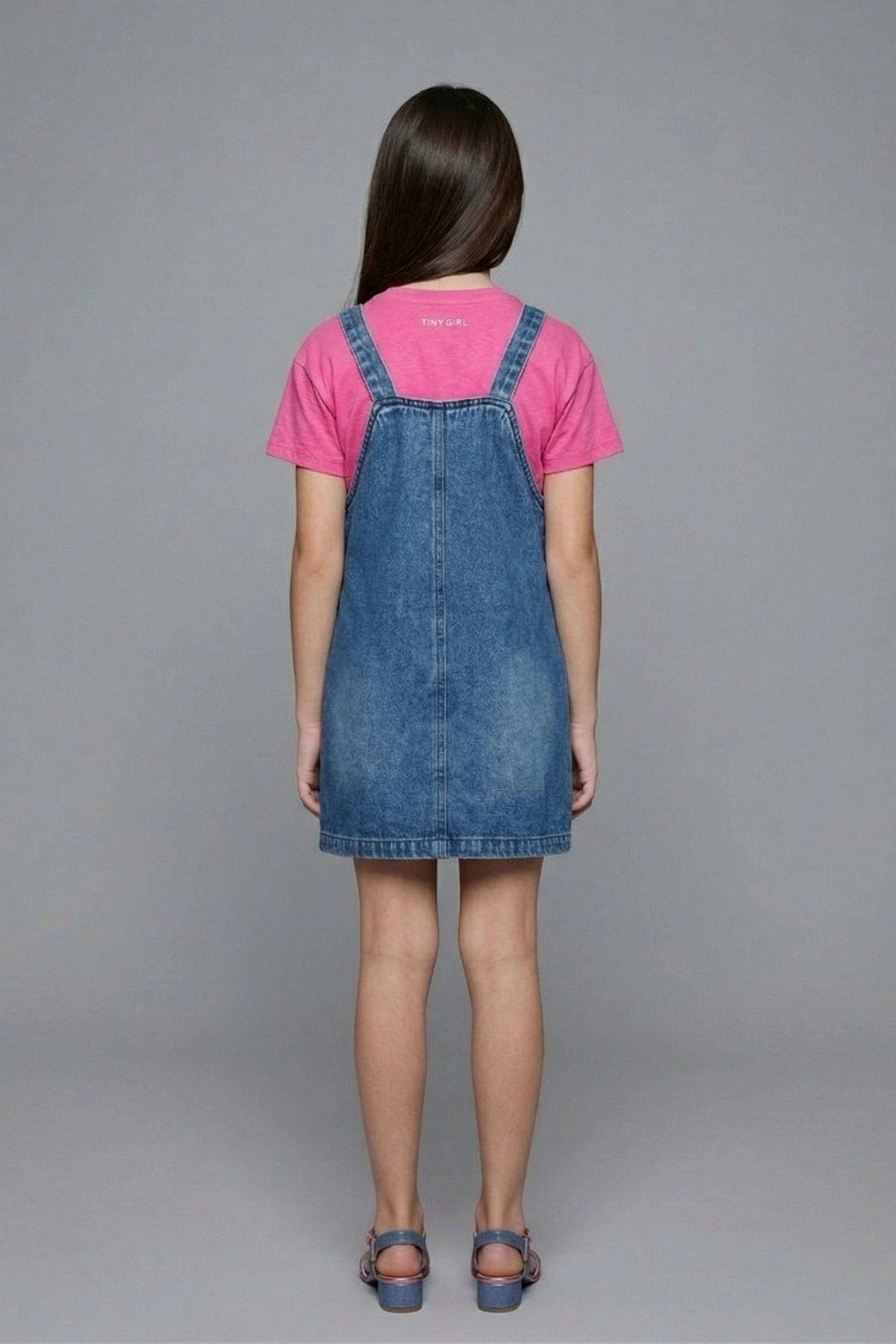 Solid-Cotton-Knee-Length-Girls-Dungaree