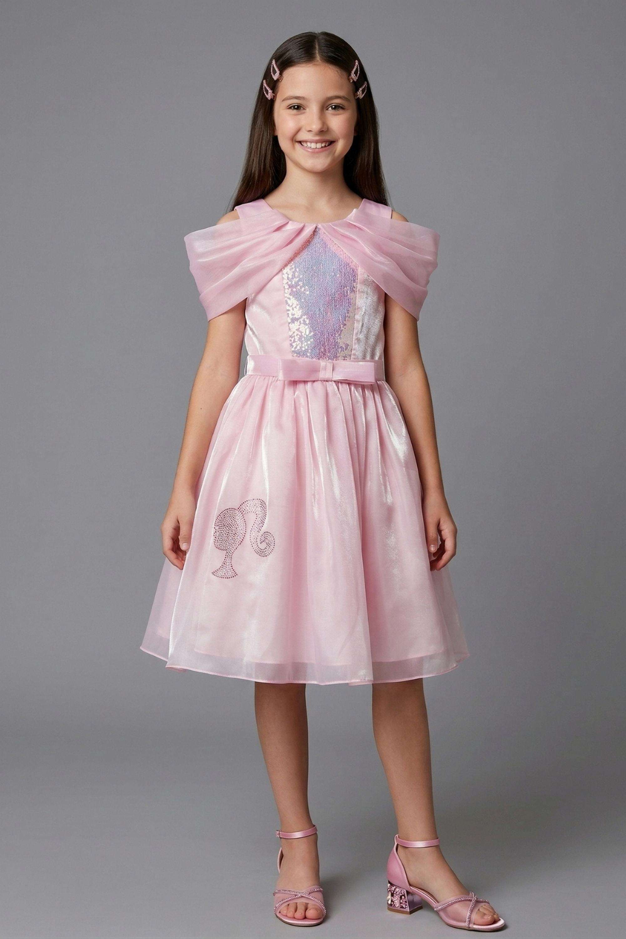 Solid-Polyester-Boat-Neck-Girls-Party-Wear-Frock