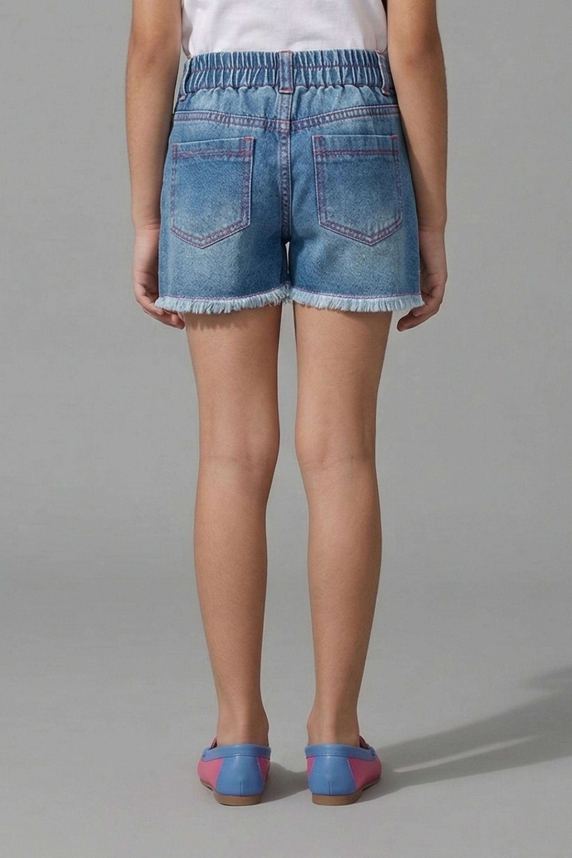 Solid-Cotton-Regular-Fit-Girls-Shorts