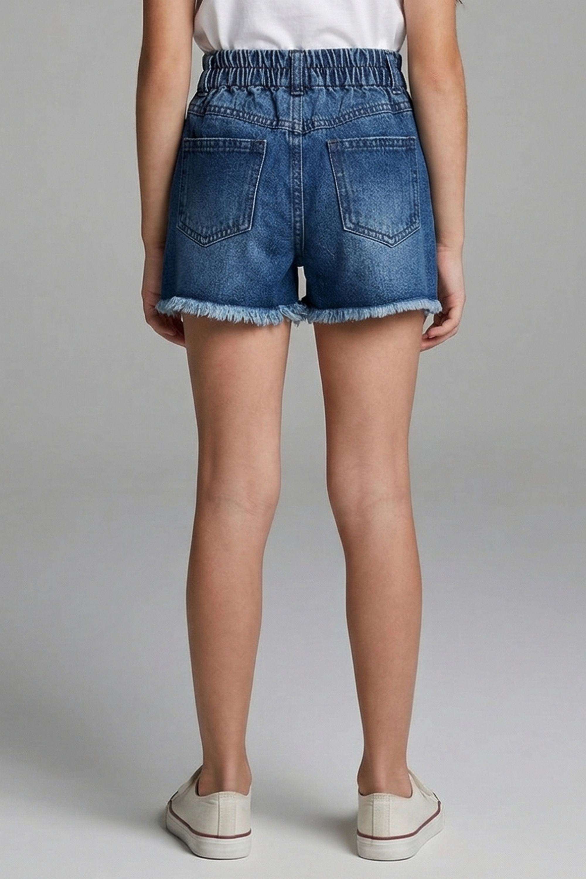 Solid-Cotton-Regular-Fit-Girls-Shorts
