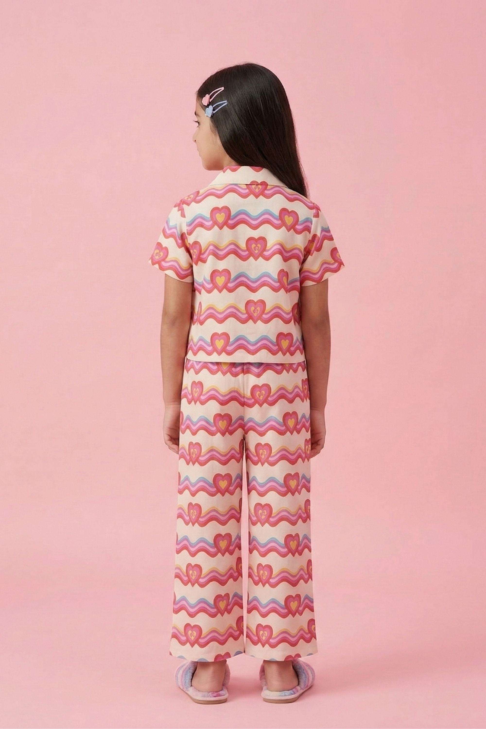 Printed-Blended-Fabric-Calf-Length-Girls-Co-Ord-Set