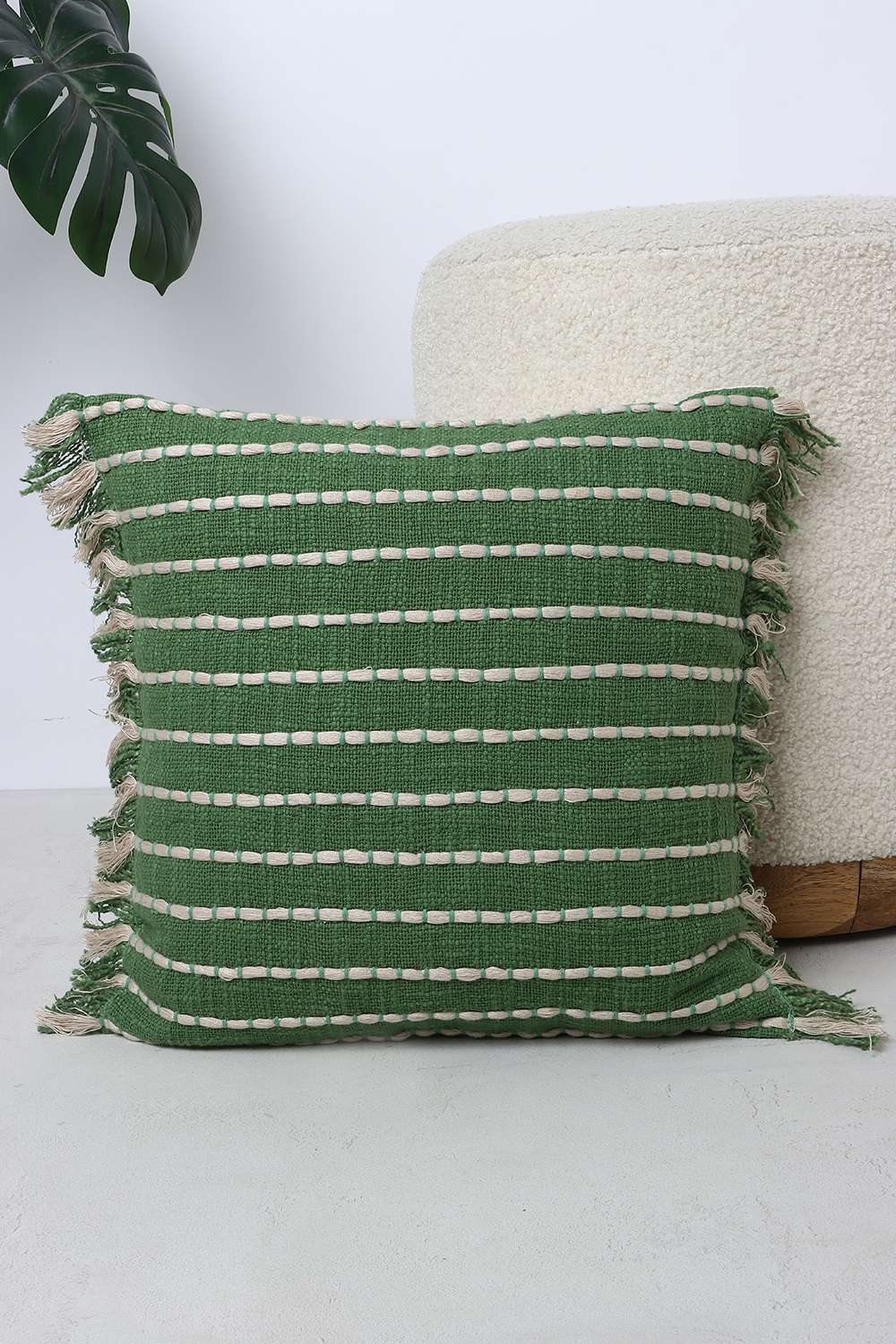Back-to-earth-Striped-Cushion-Cover-Green-40x40-cm