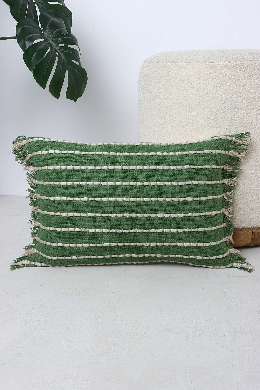 Back-to-earth-Striped-Cushion-Cover-Green-30x45-cm