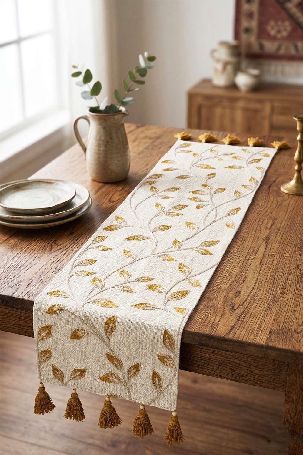 Back-to-earth-Leaf-Runner-Mustard-32x120-cm